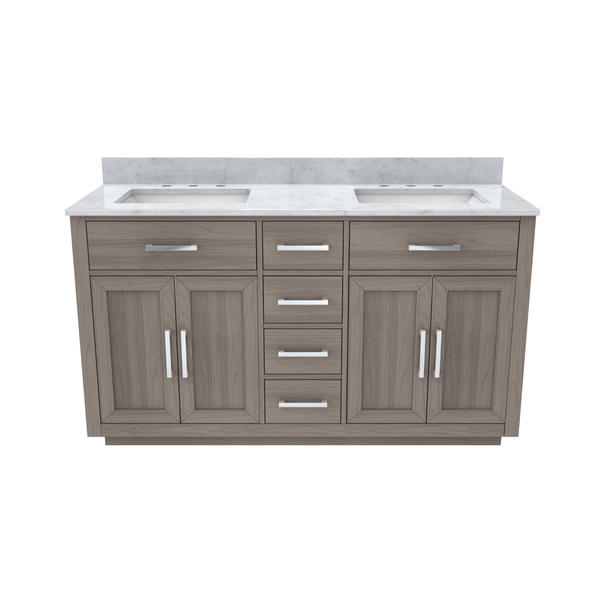 Dexterity 60" Vanity with Rectangular Sinks