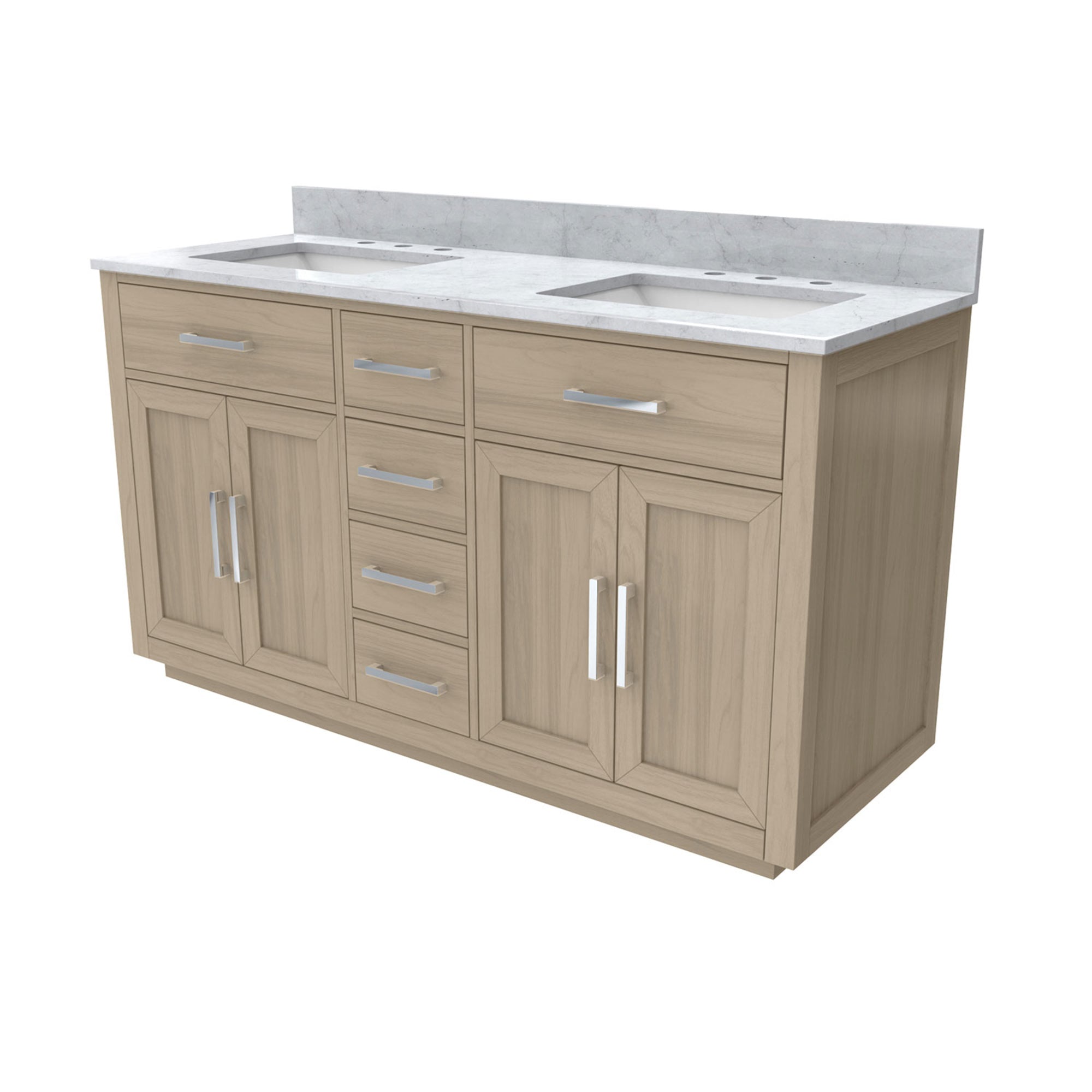 Dexterity 60" Vanity with Rectangular Sinks