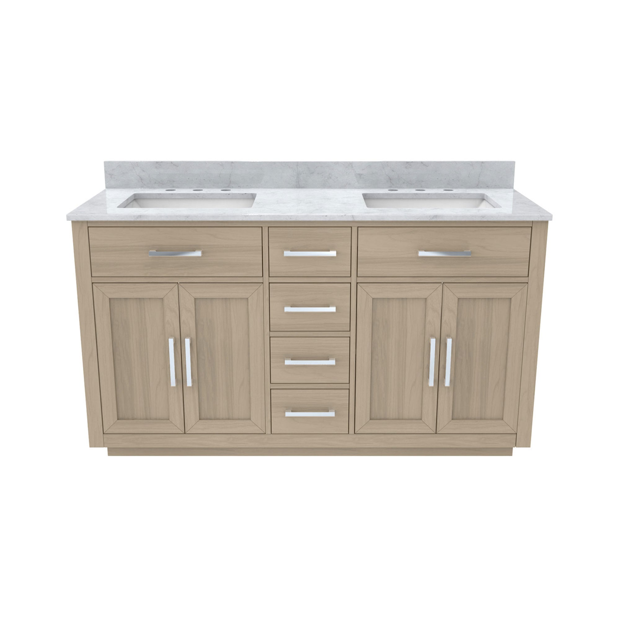 Dexterity 60" Vanity with Rectangular Sinks