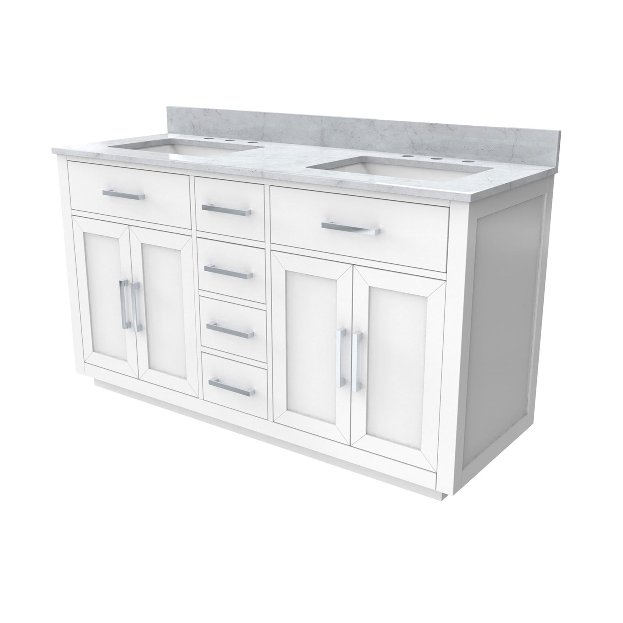 Dexterity 60" Vanity with Rectangular Sinks