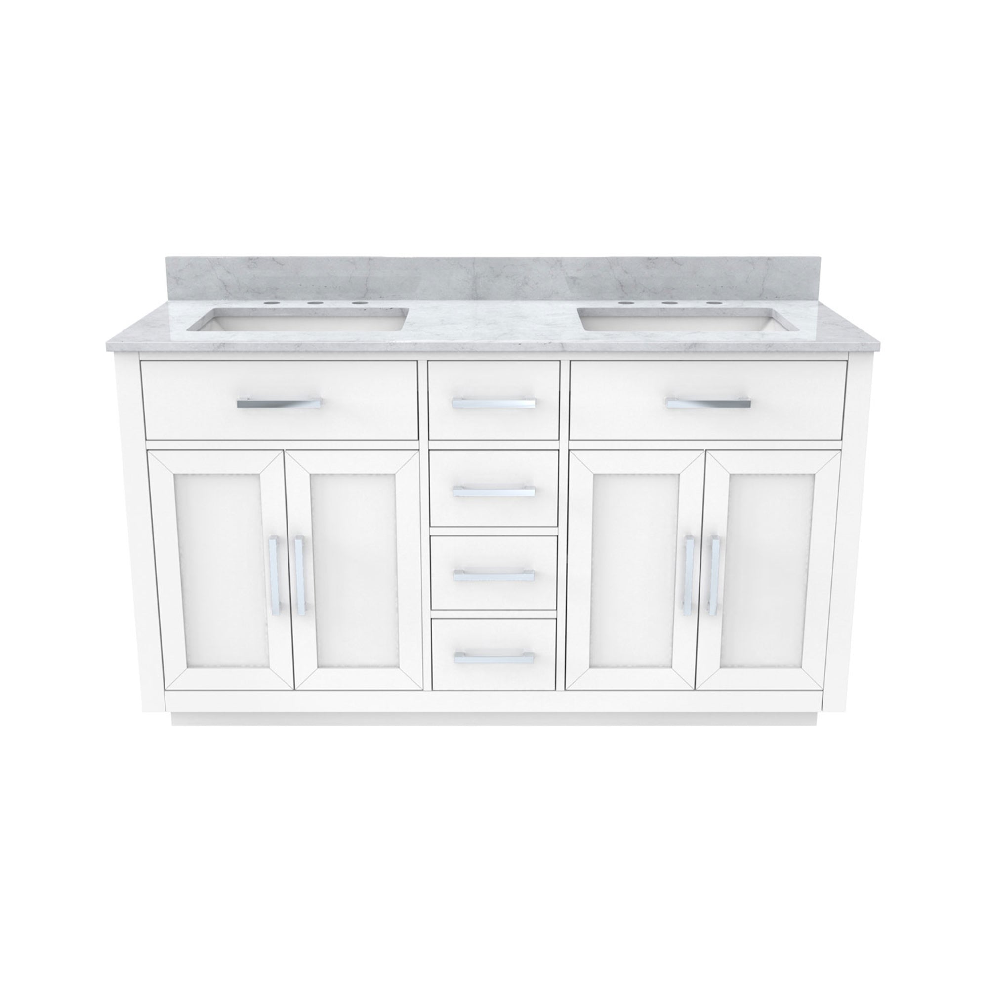 Dexterity 60" Vanity with Rectangular Sinks
