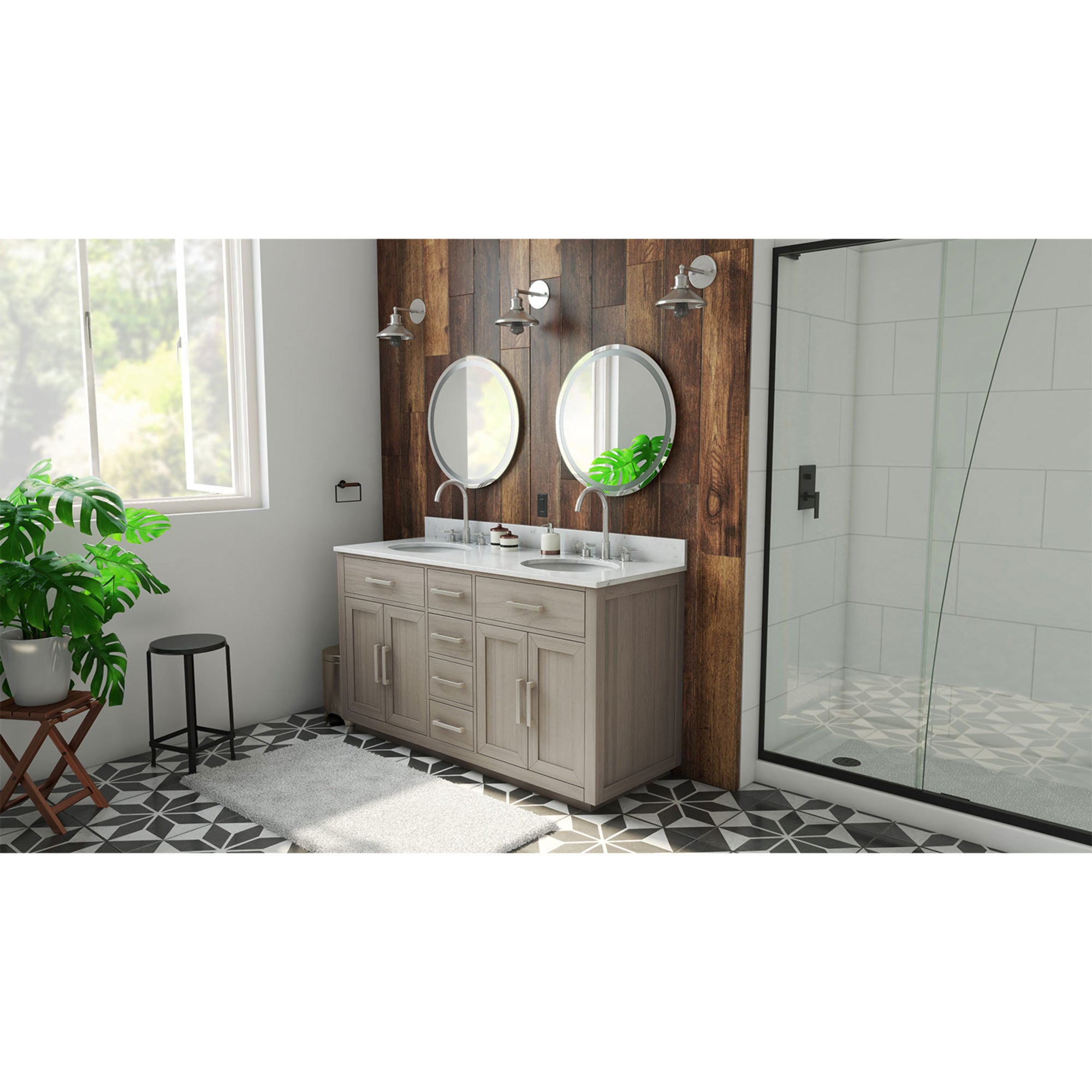 Dexterity 60 Inch Vanity with Oval Sinks