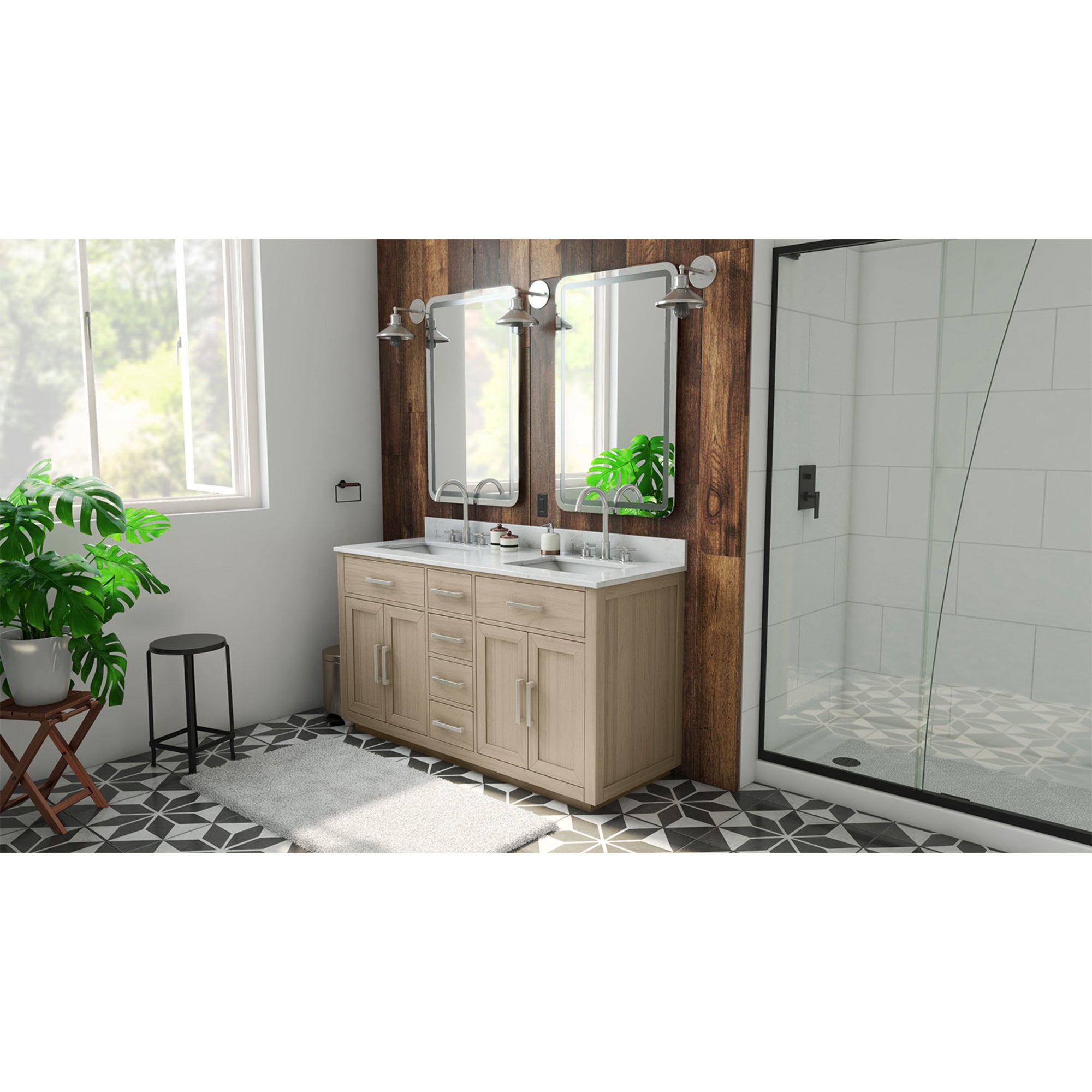 Dexterity 60" Vanity with Rectangular Sinks
