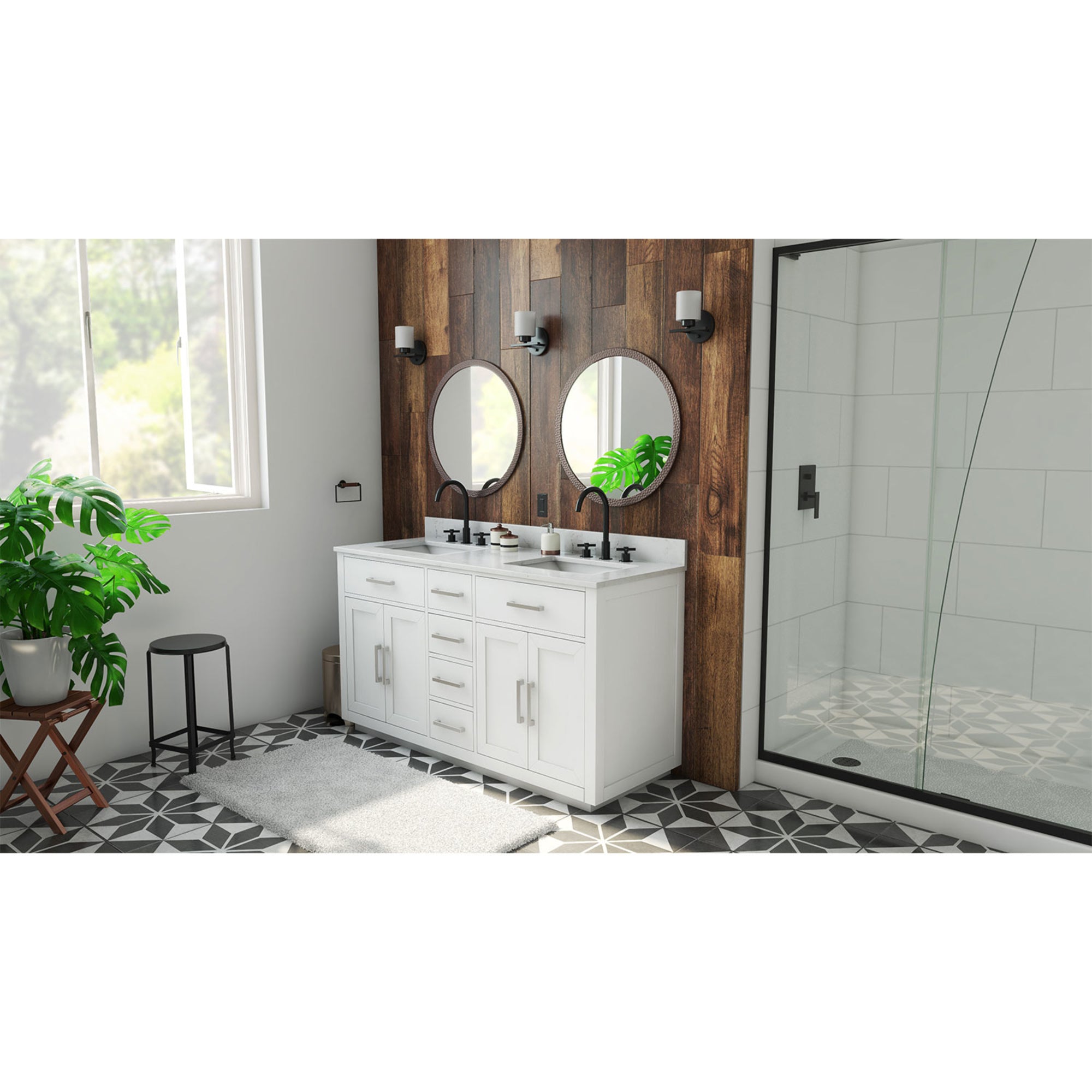 Dexterity 60" Vanity with Rectangular Sinks