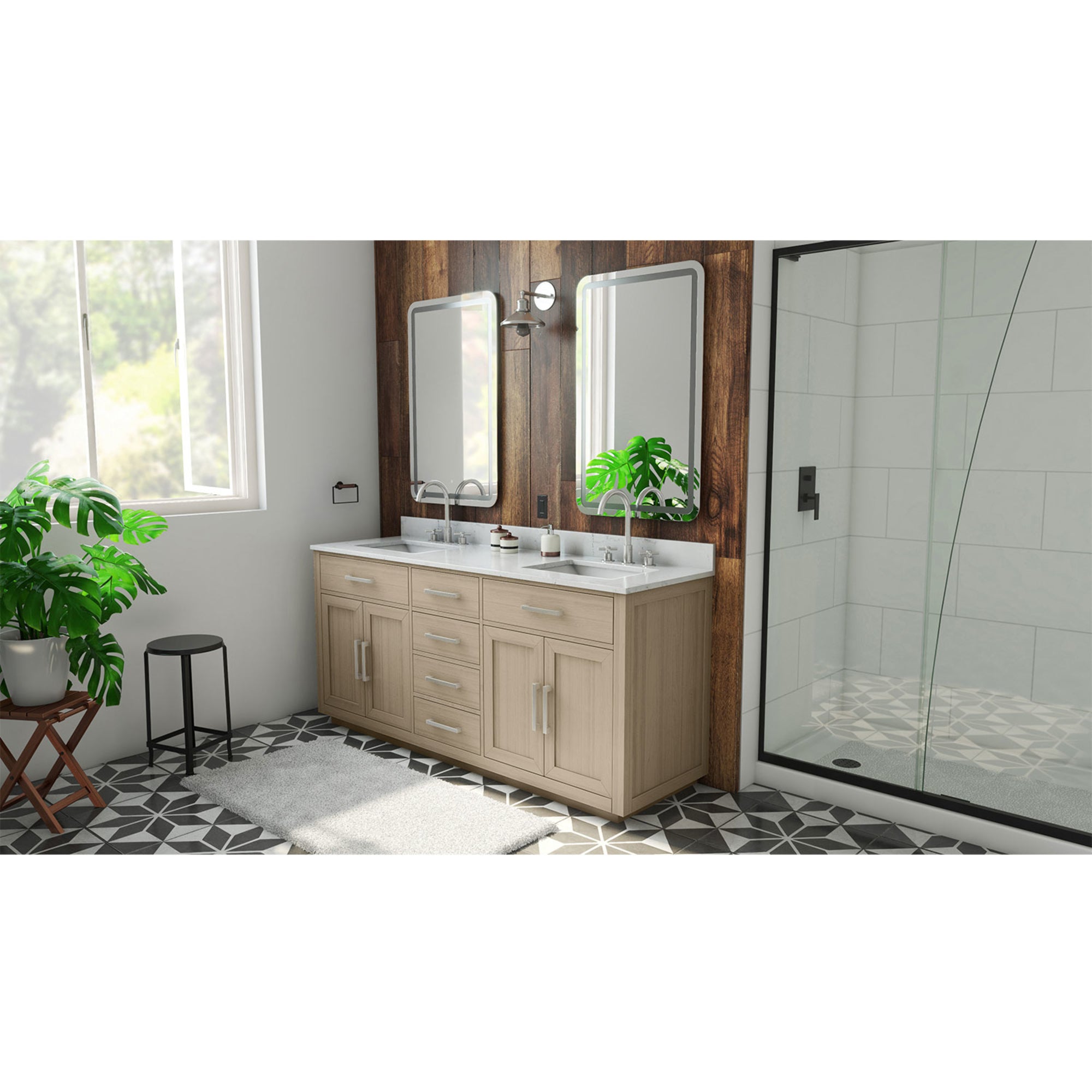 Dexterity 72" Vanity with Rectangular Sinks