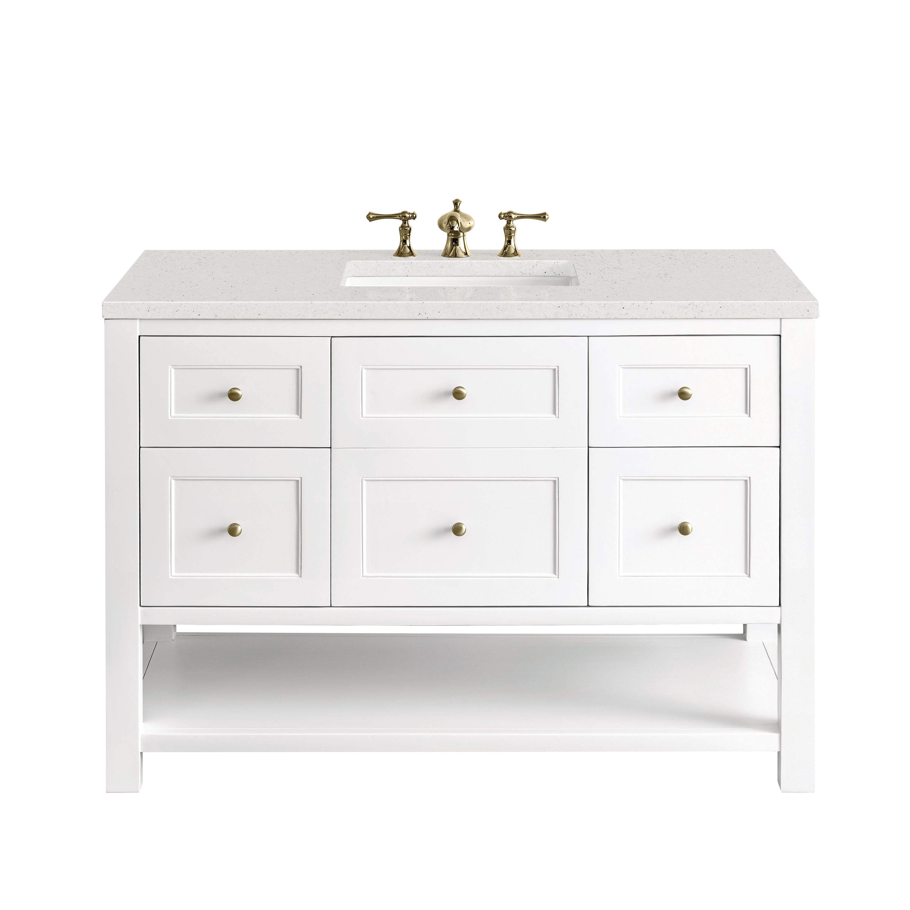 James Martin Breckenridge 48" Single Vanity in Bright White with 3cm Countertop