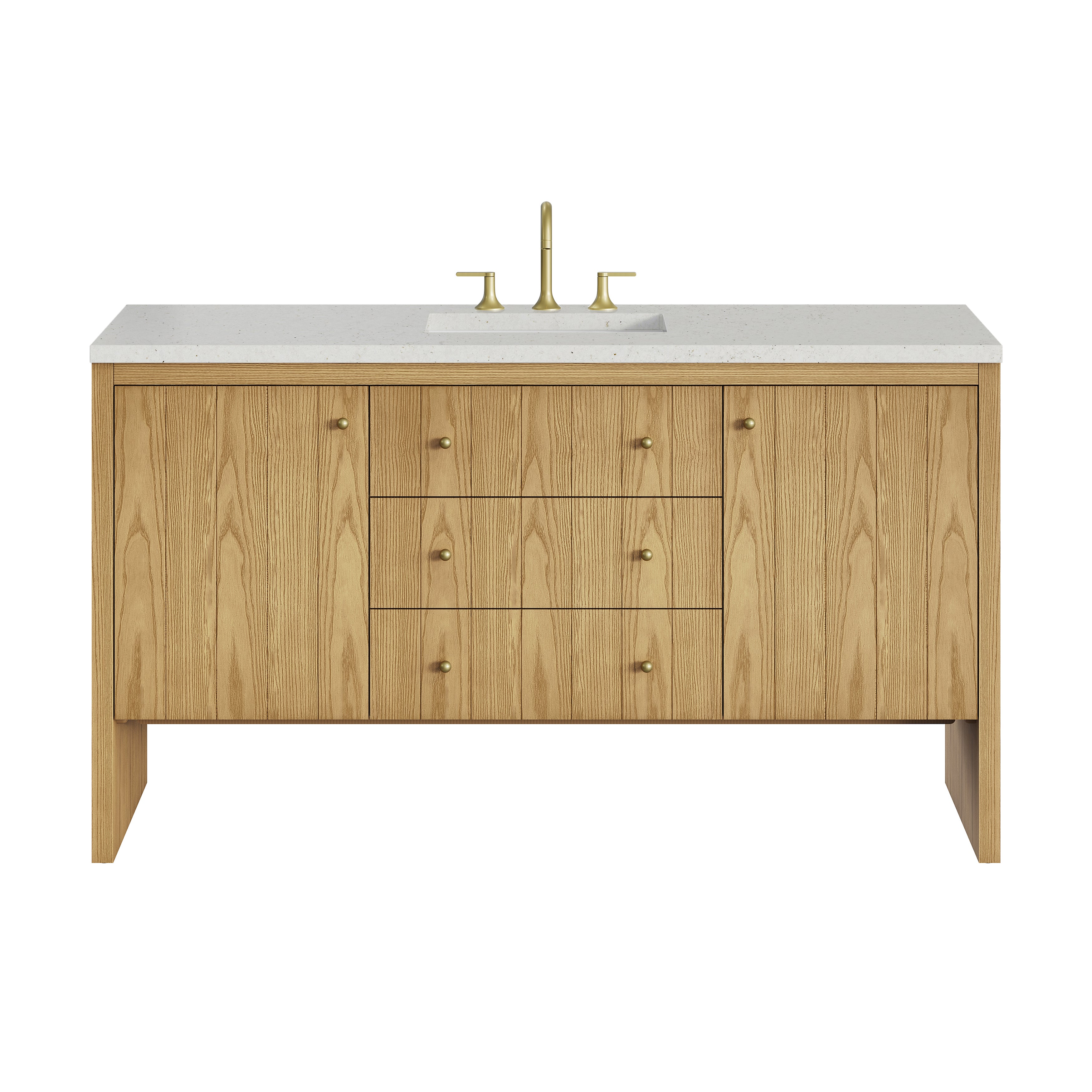 James Martin Hudson 60" Single Vanity in Light Natural Oak with 3cm Countertop