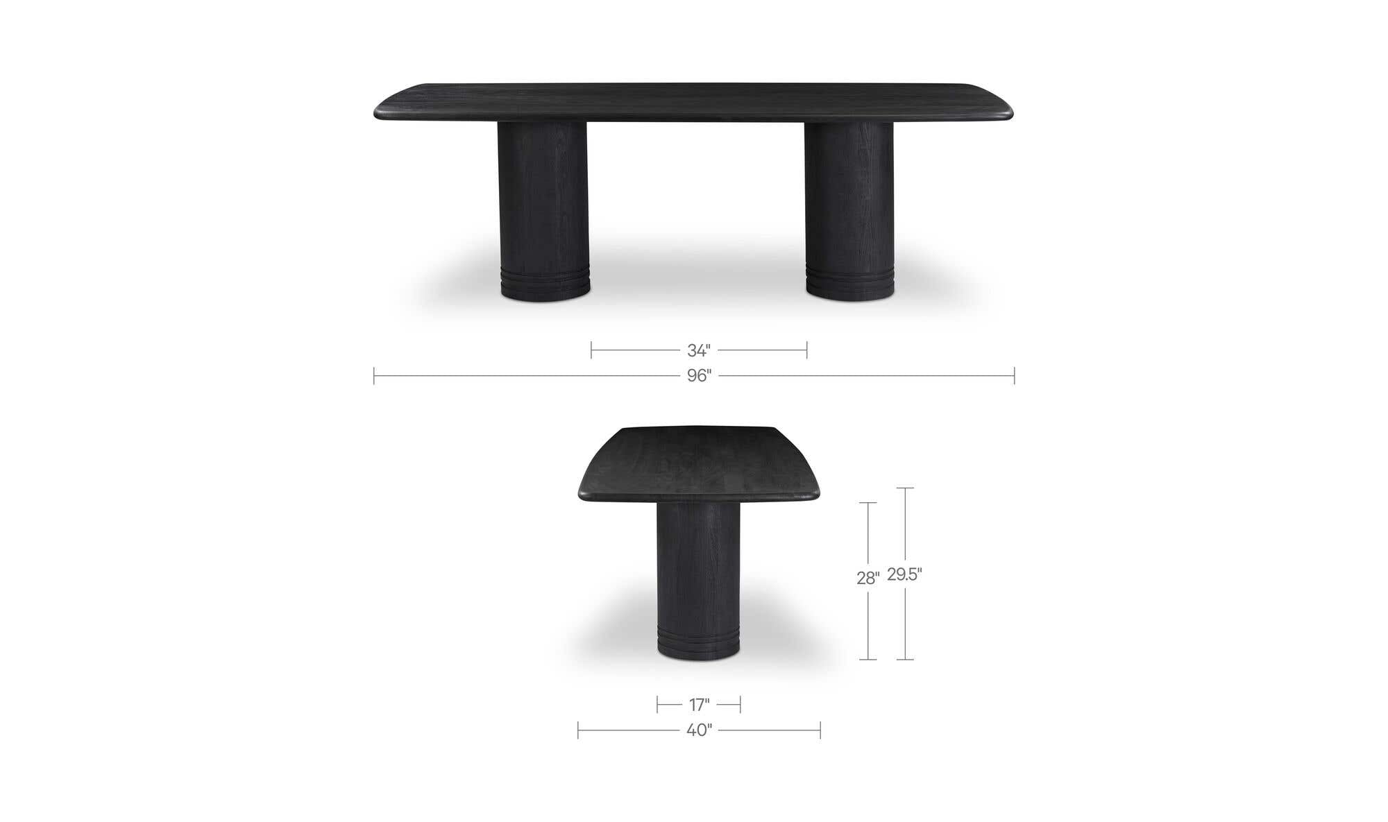 Moes Daphne Dining Table Large Black BB-1050