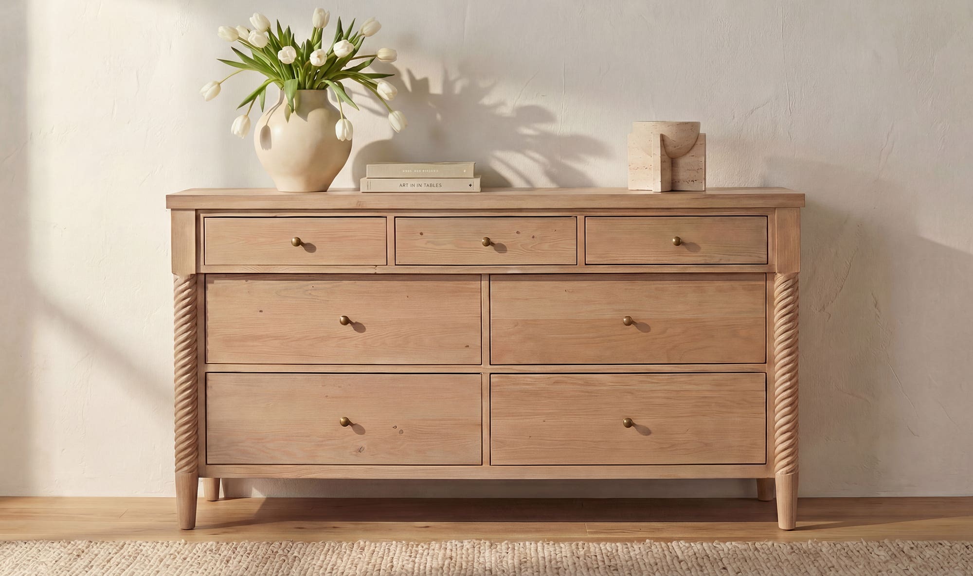 Moes Joni 7 Drawer Dresser Natural BB-1052