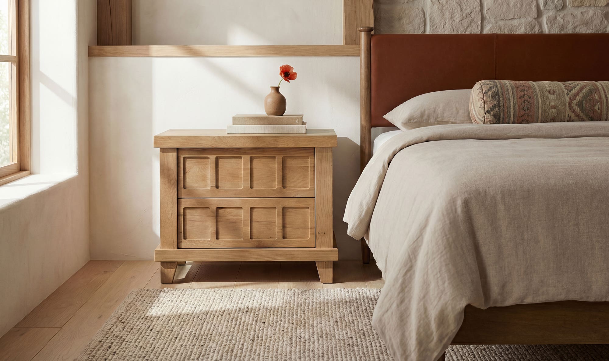 Moes Enya Nightstand Oak BB-1056