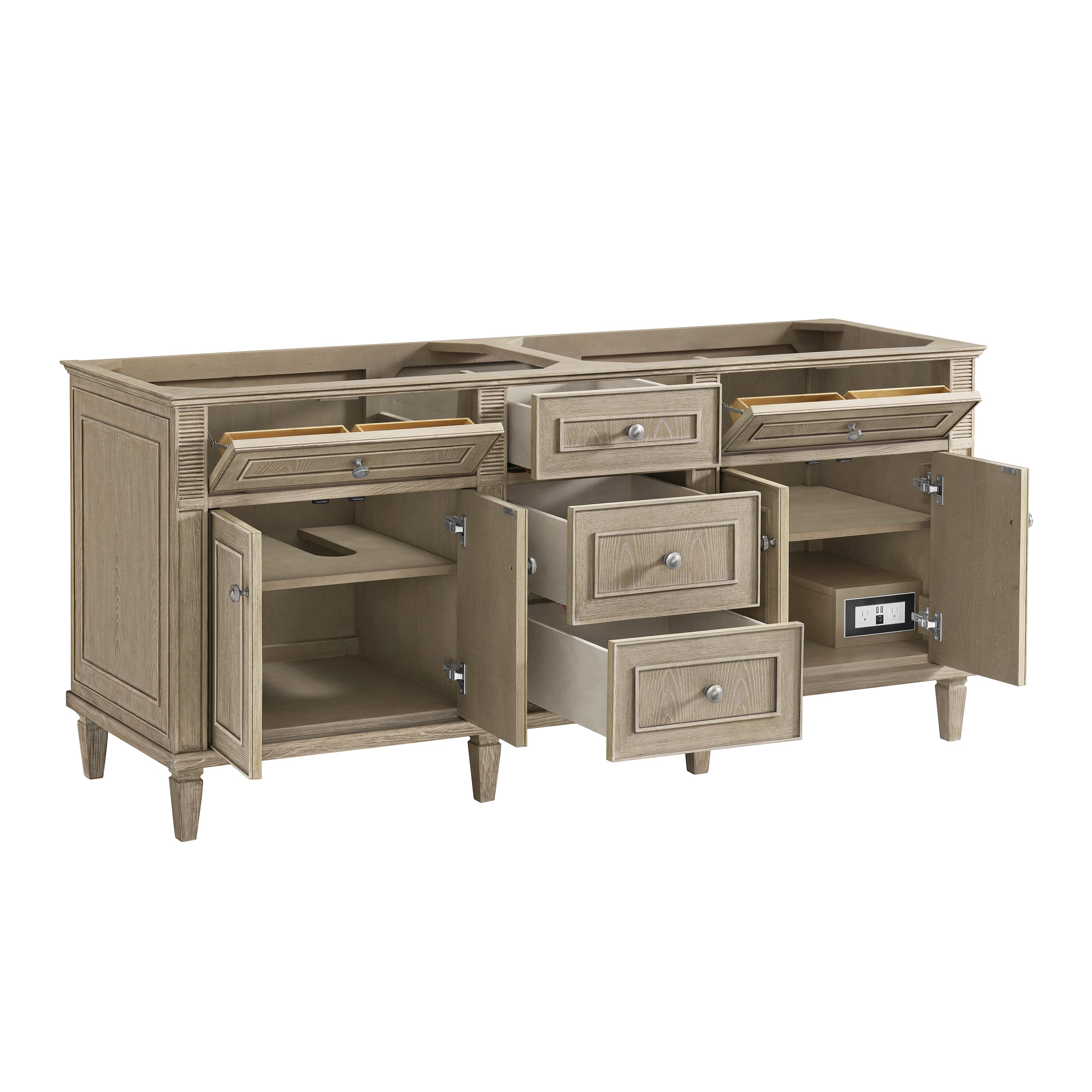 James Martin Lorelai 72" Double Vanity in Whitewashed Oak with 3cm Countertop