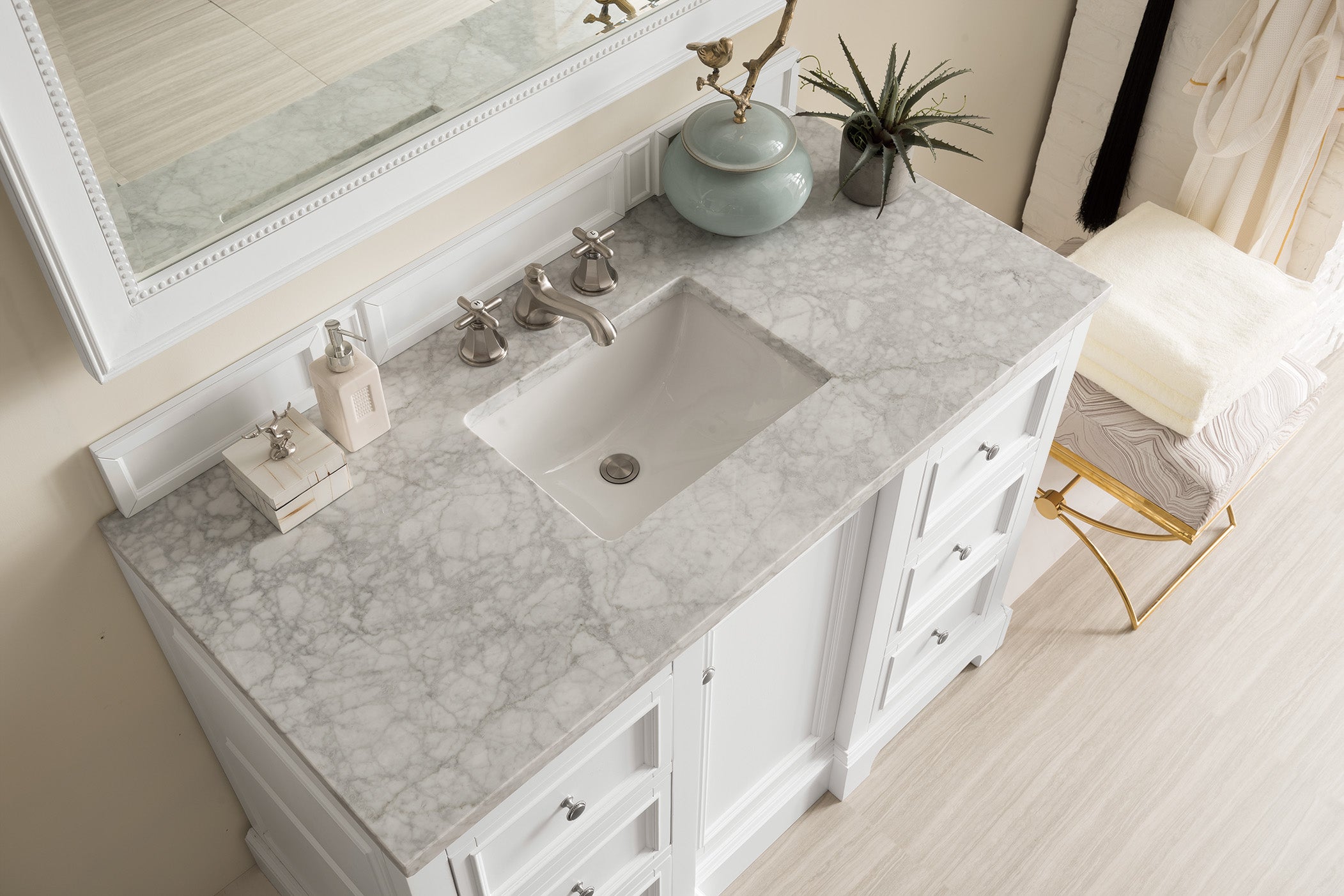 James Martin De Soto 48" Single Vanity in Bright White with 3cm Countertop