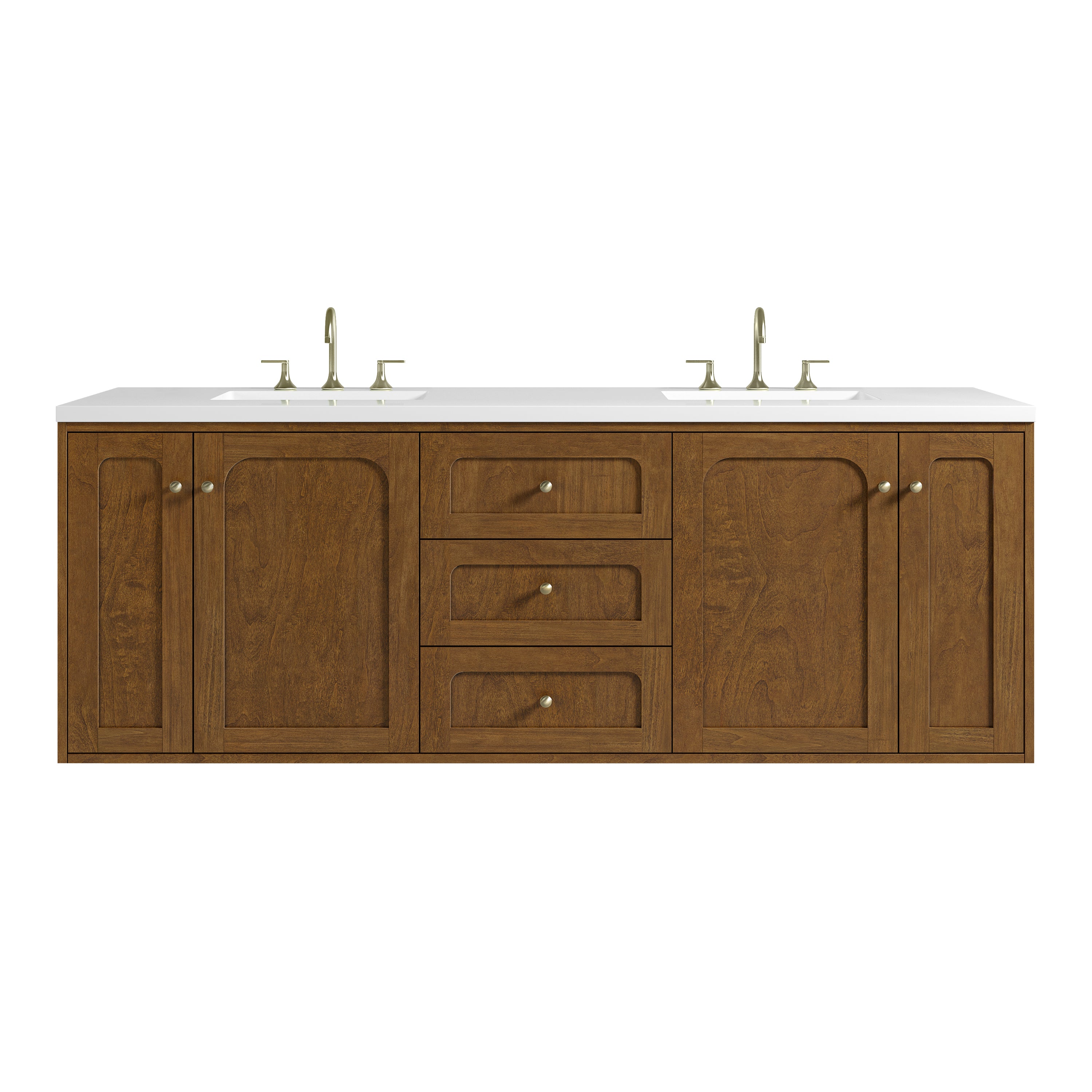 James Martin Laurent 72" Double Vanity in Honey Oak with 3cm Countertop