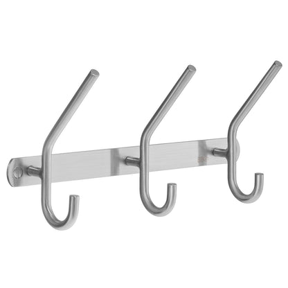 BESLAGSBODEN - Hat and Coat Rack, 3 Hooks, Brushed Stainless Steel