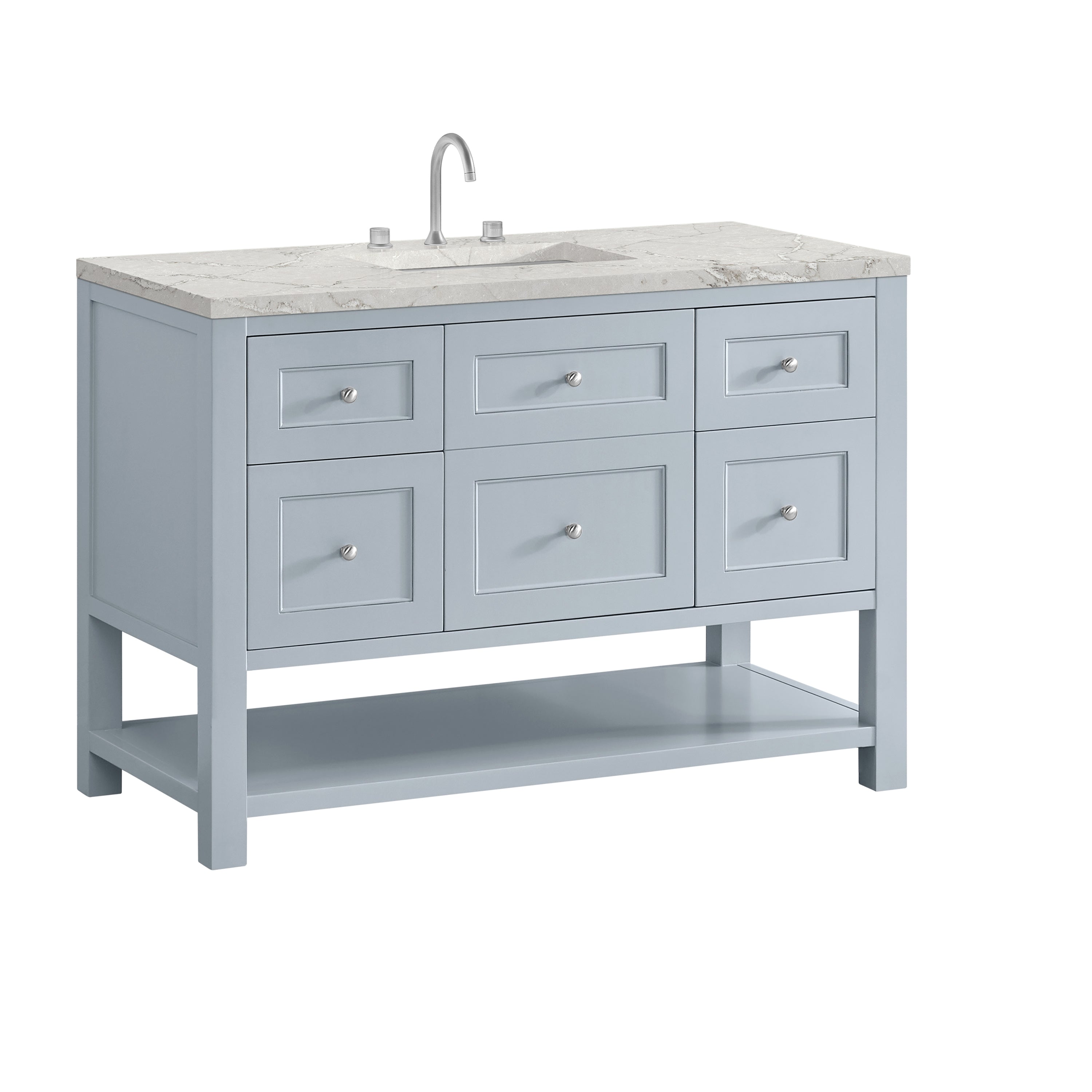 James Martin Breckenridge 48" Single Vanity in Serenity Blue with 3cm Countertop