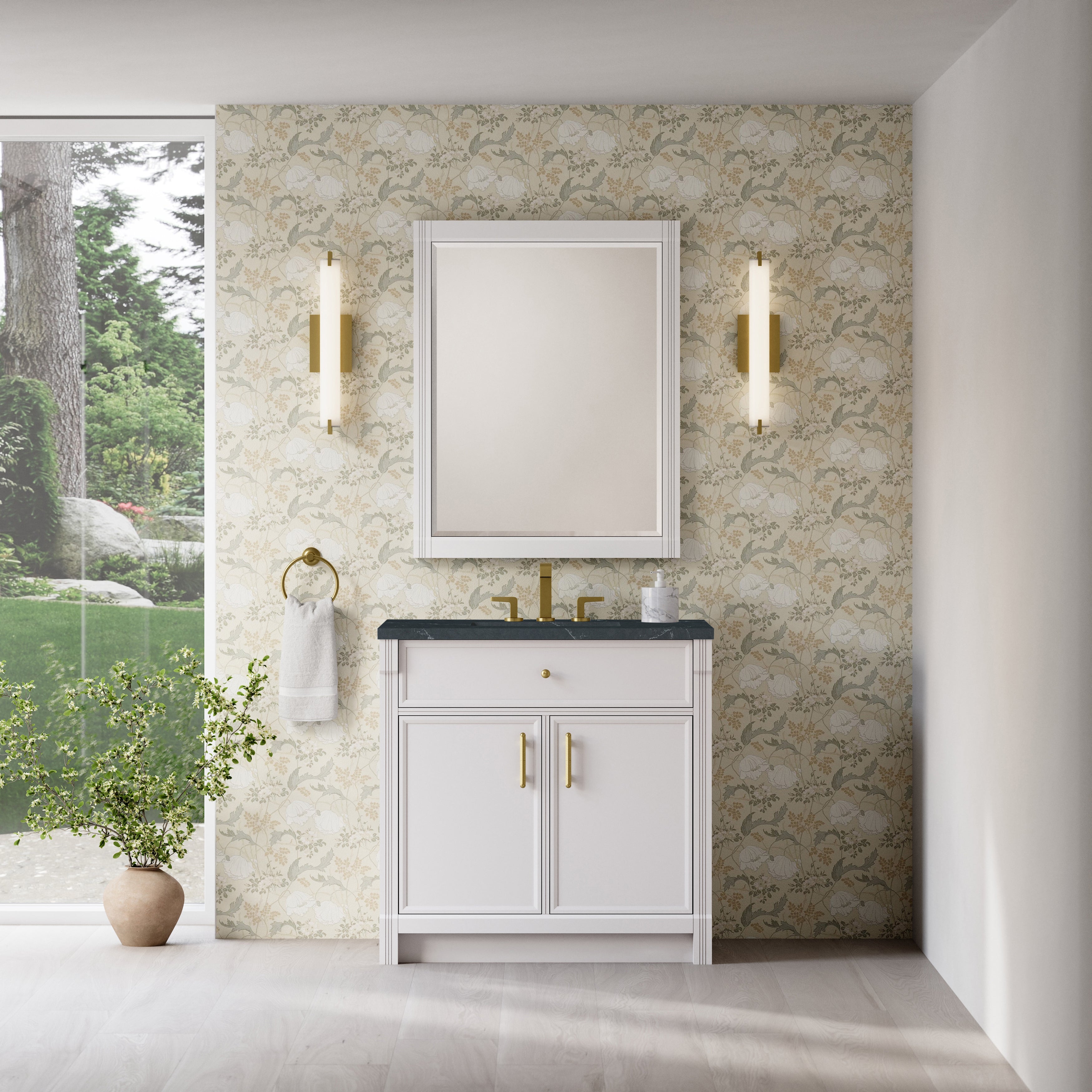 James Martin Bellshire 36" Single Vanity in Bright White with 3cm Countertop