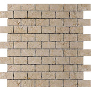 Bursa Beige Polished Marble Mosaic Brick 1"X2"