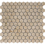 Bursa Beige Polished Marble Mosaic Hexagon 1"