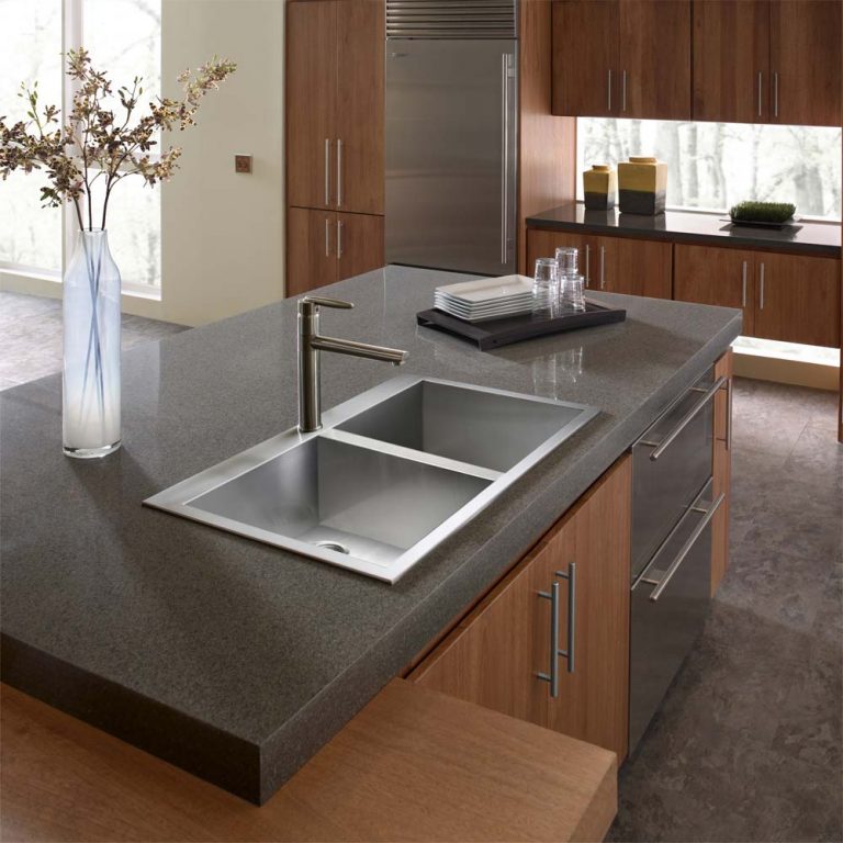 Houzer Bellus 33" Stainless Steel Drop-in Topmount 1-hole 60/40 Double Bowl Kitchen Sink with Strainer & Grids