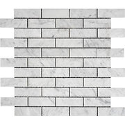 Bianco Carrara Honed Marble Mosaic Brick 1"X3"