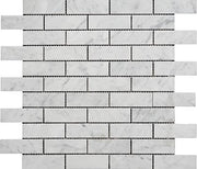 Bianco Carrara Polished Marble Mosaic Brick 1"X3"