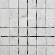 Bianco Carrara Polished Marble Mosaic Square 2"X2"