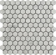 Bianco Carrara Polished Marble Mosaic Hexagon 1"