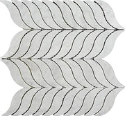 Bianco Carrara Polished Marble Mosaic Willow Leaf