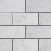 Bianco Carrara Polished Marble Tile 3"X6" Subway