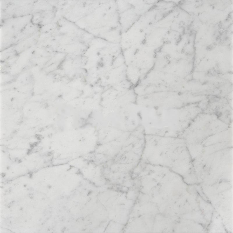 Bianco Carrara Polished Marble Tile 18"X18"
