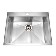 Houzer Bellus 25" Stainless Steel Drop-in Topmount 1-hole Single Bowl Kitchen Sink with Strainer & Grid