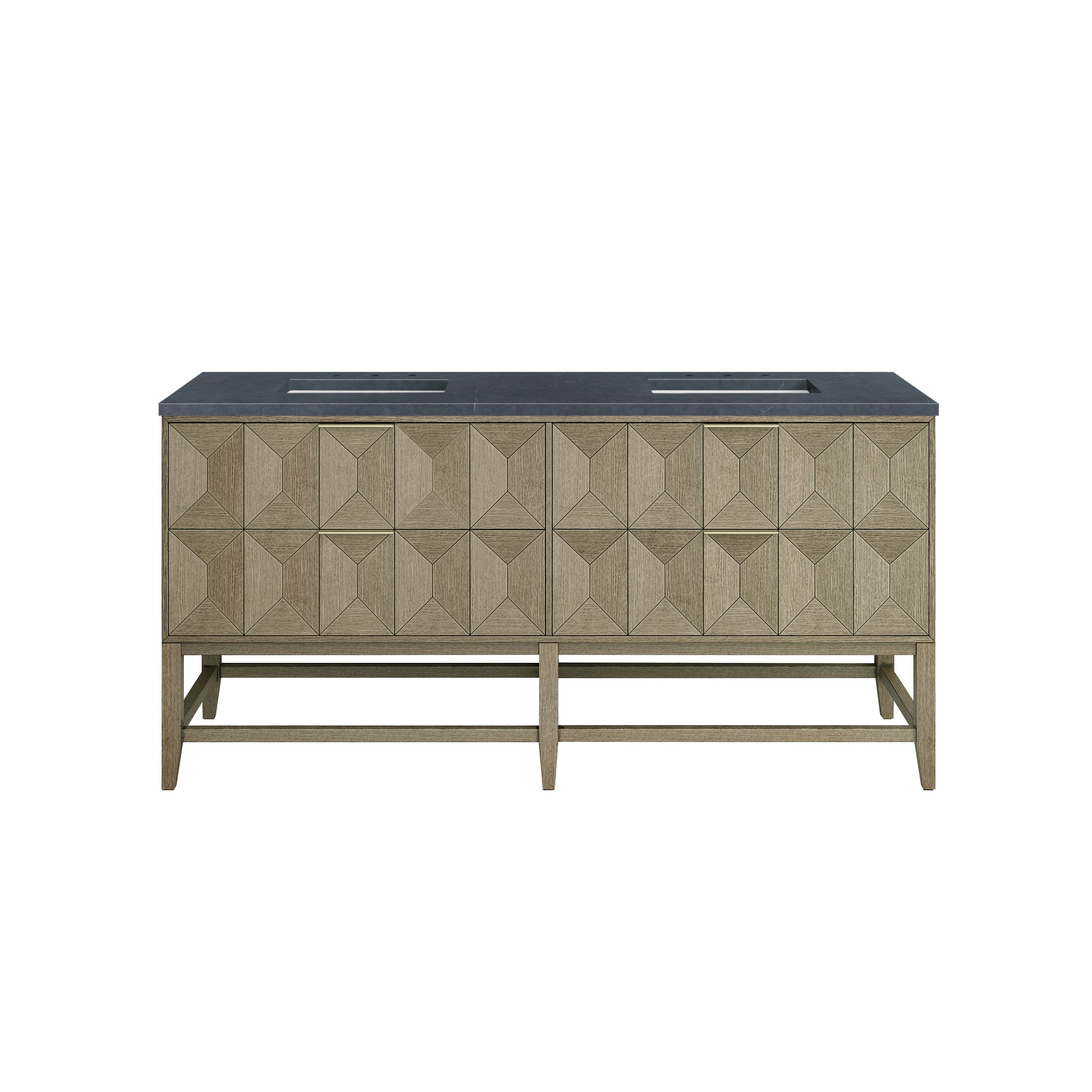 James Martin Emmeline 72" Double Vanity in Pebble Oak with 3cm Countertop