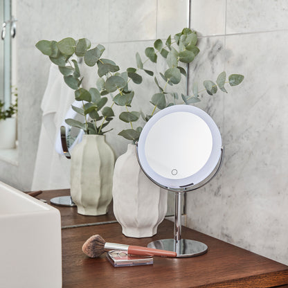 OUTLINE - Make-up Mirror, on Stand. Black. LED. X1/X7