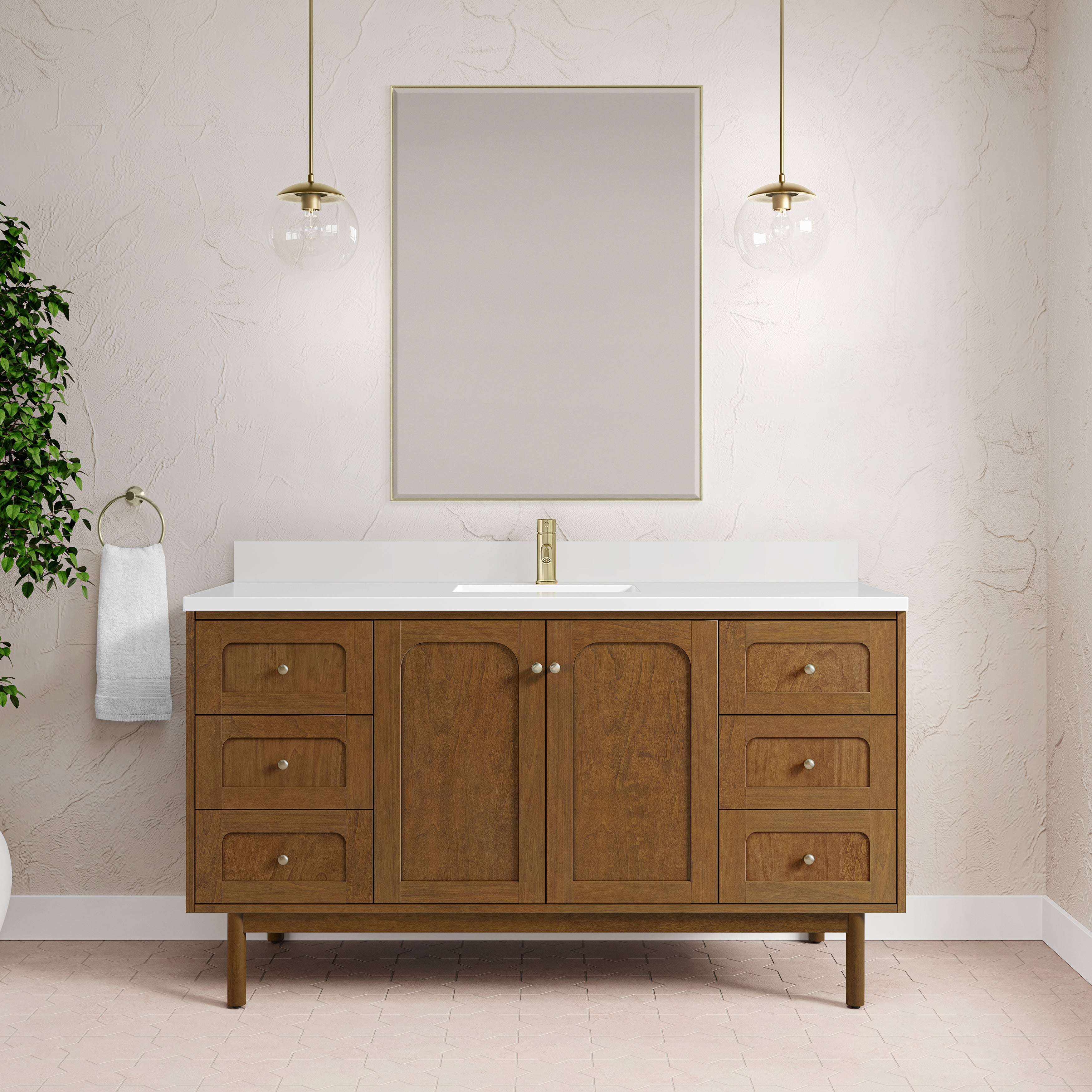 James Martin Laurent 60" Single Vanity in Honey Oak with 3cm Countertop