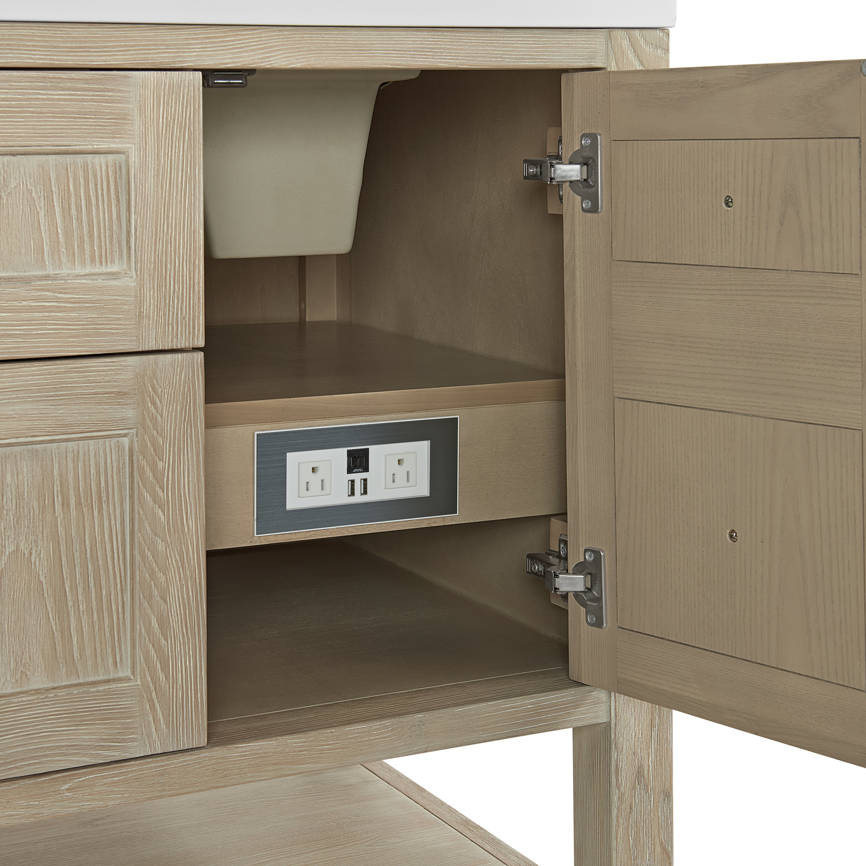 James Martin Breckenridge 60" Double Vanity in Whitewashed Oak with 3cm Countertop