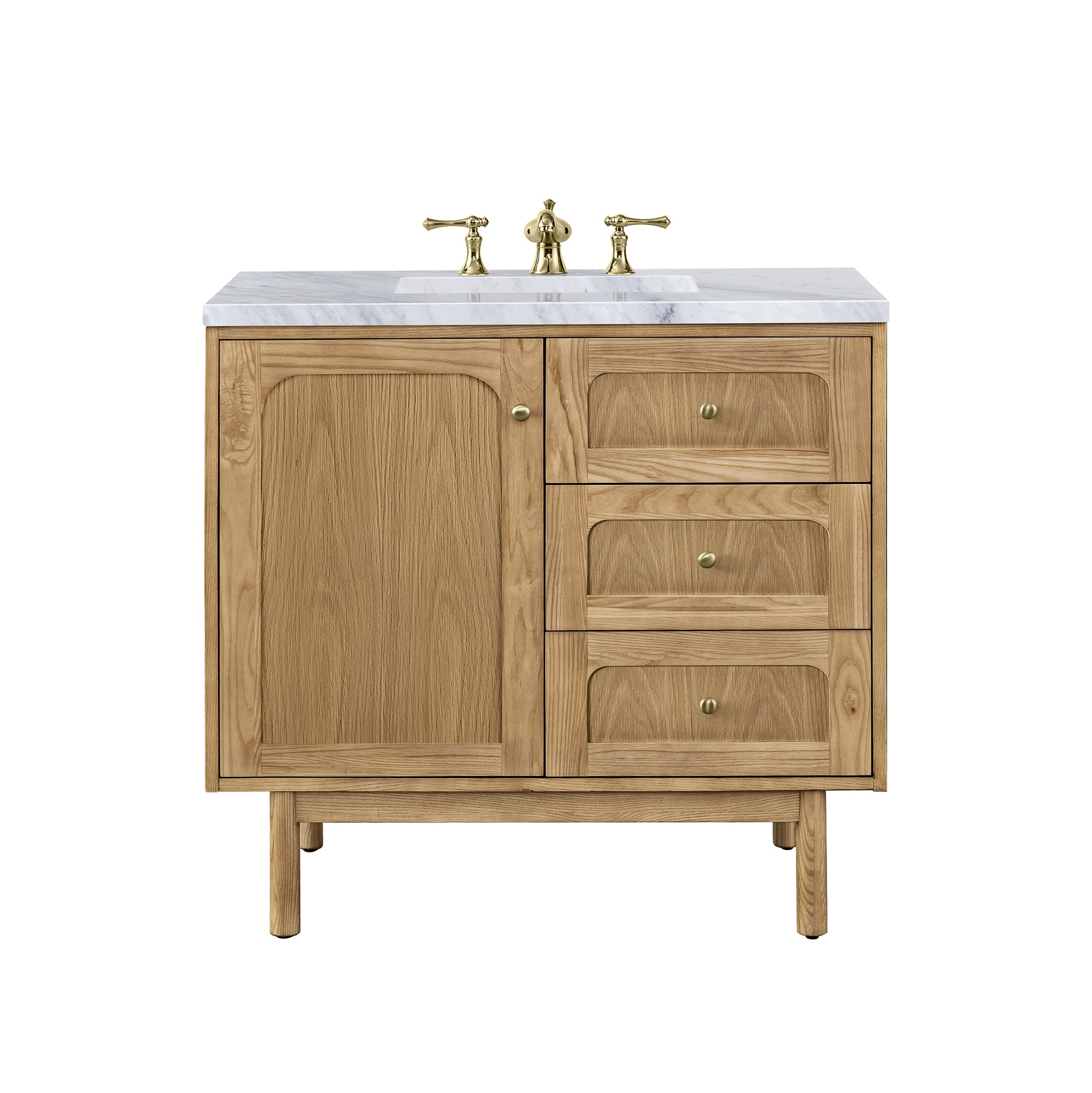 James Martin Laurent 36" Single Vanity in Light Natural Oak with 3cm Countertop