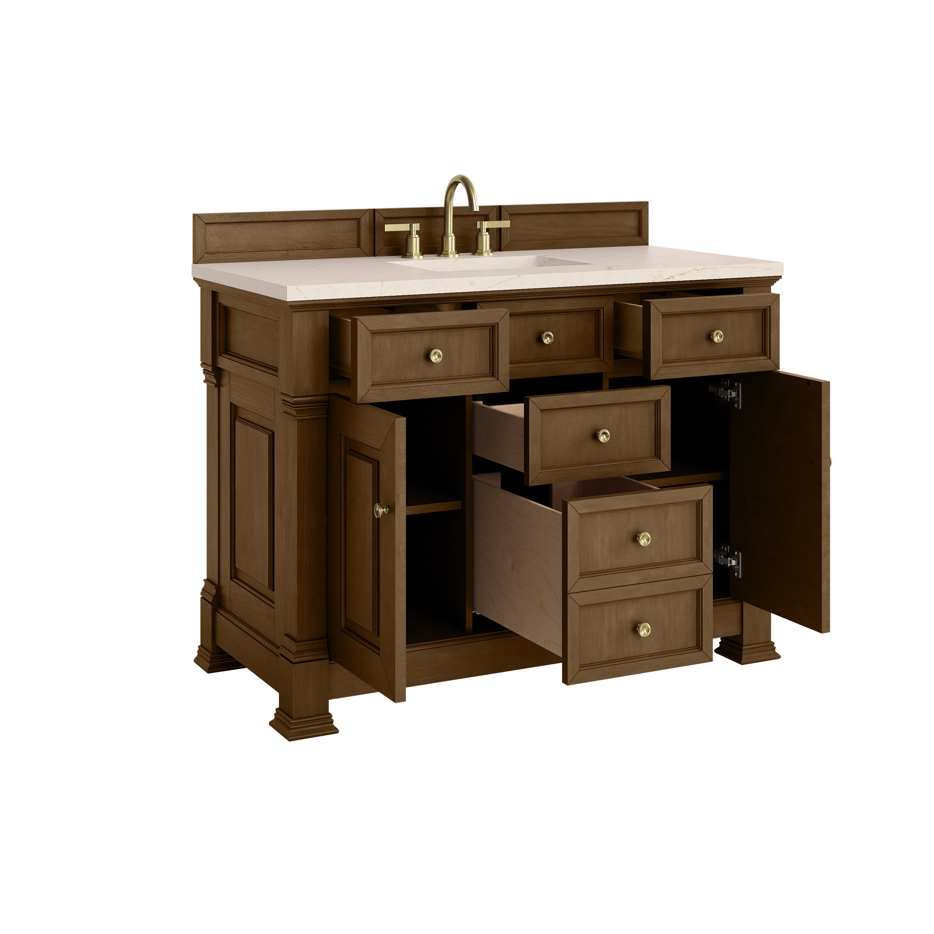 James Martin Brookfield 48" Single Vanity in Honey Oak with 3cm Countertop