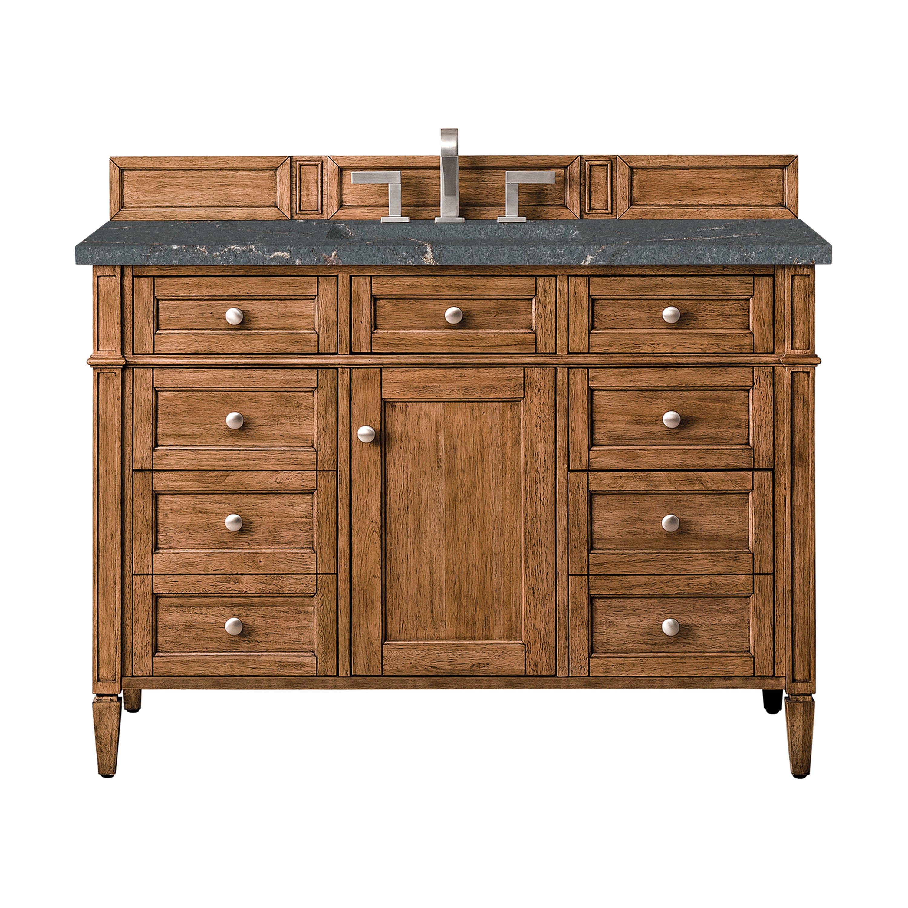 James Martin Brittany 48" Single Vanity in Saddle Brown with with 3cm Countertop and FreePower Wireless Charger