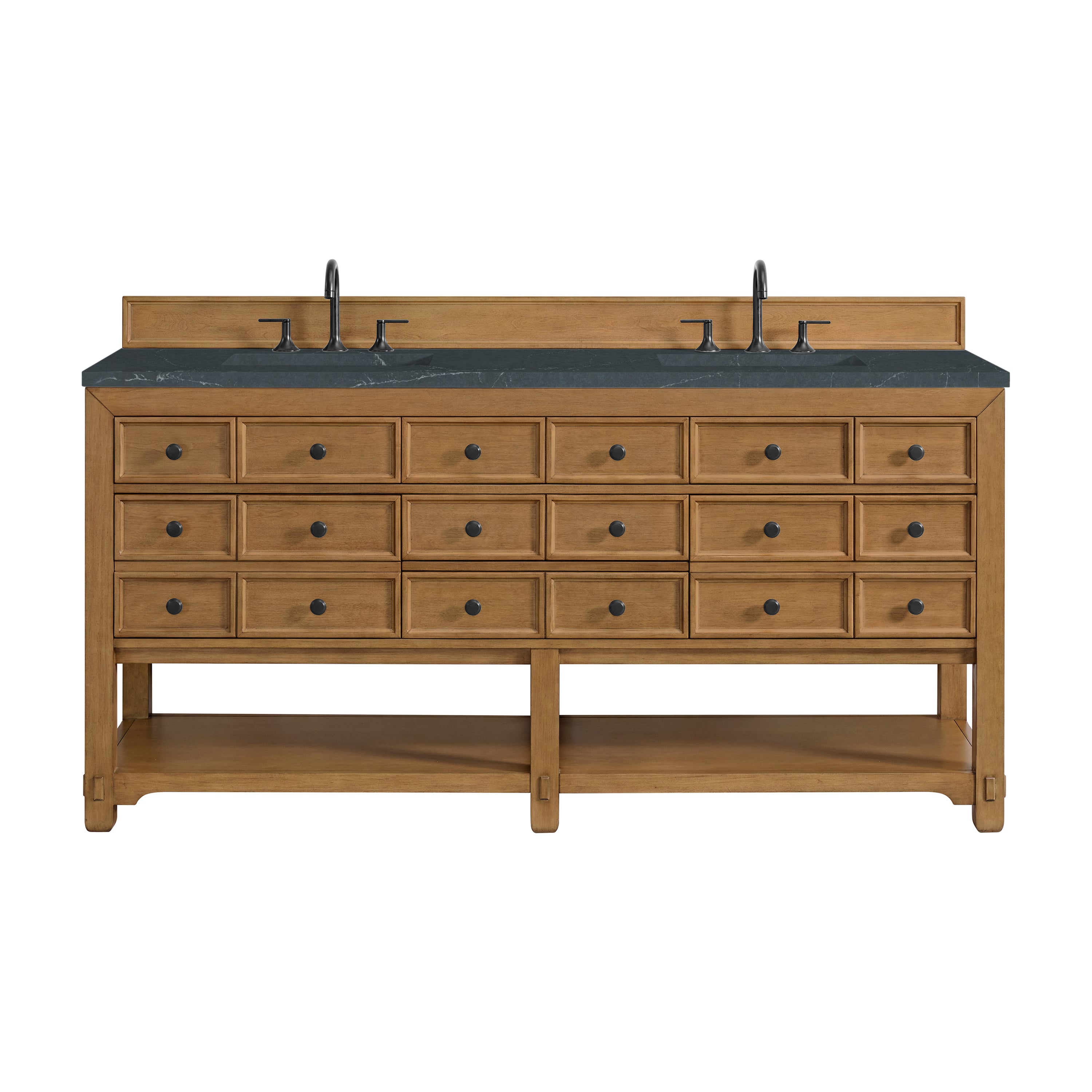 James Martin Malibu 72" Double Vanity in Amber Birch with 3cm Countertop