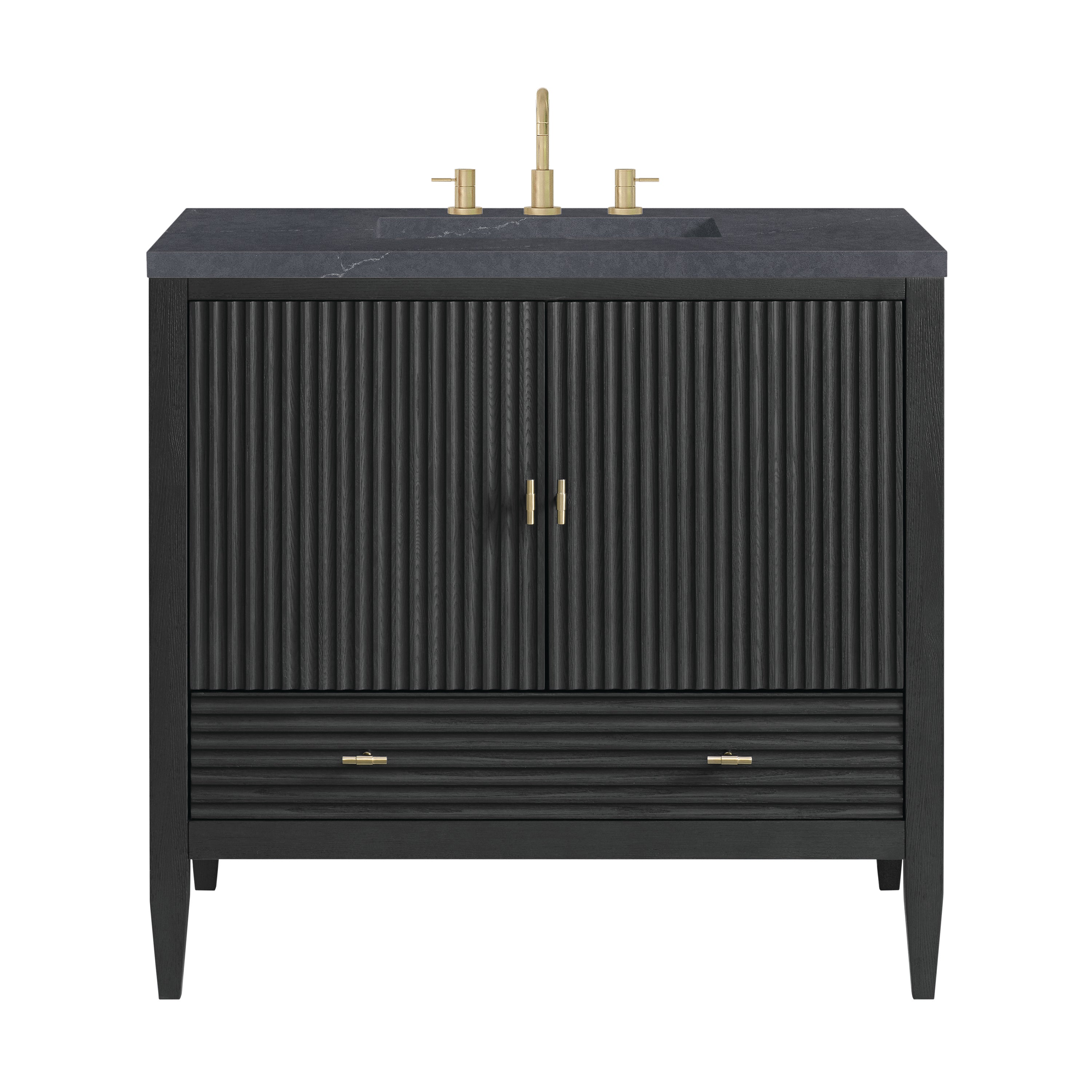 James Martin Myrrin 36" Vanity in Carbon Oak with 3cm Countertop