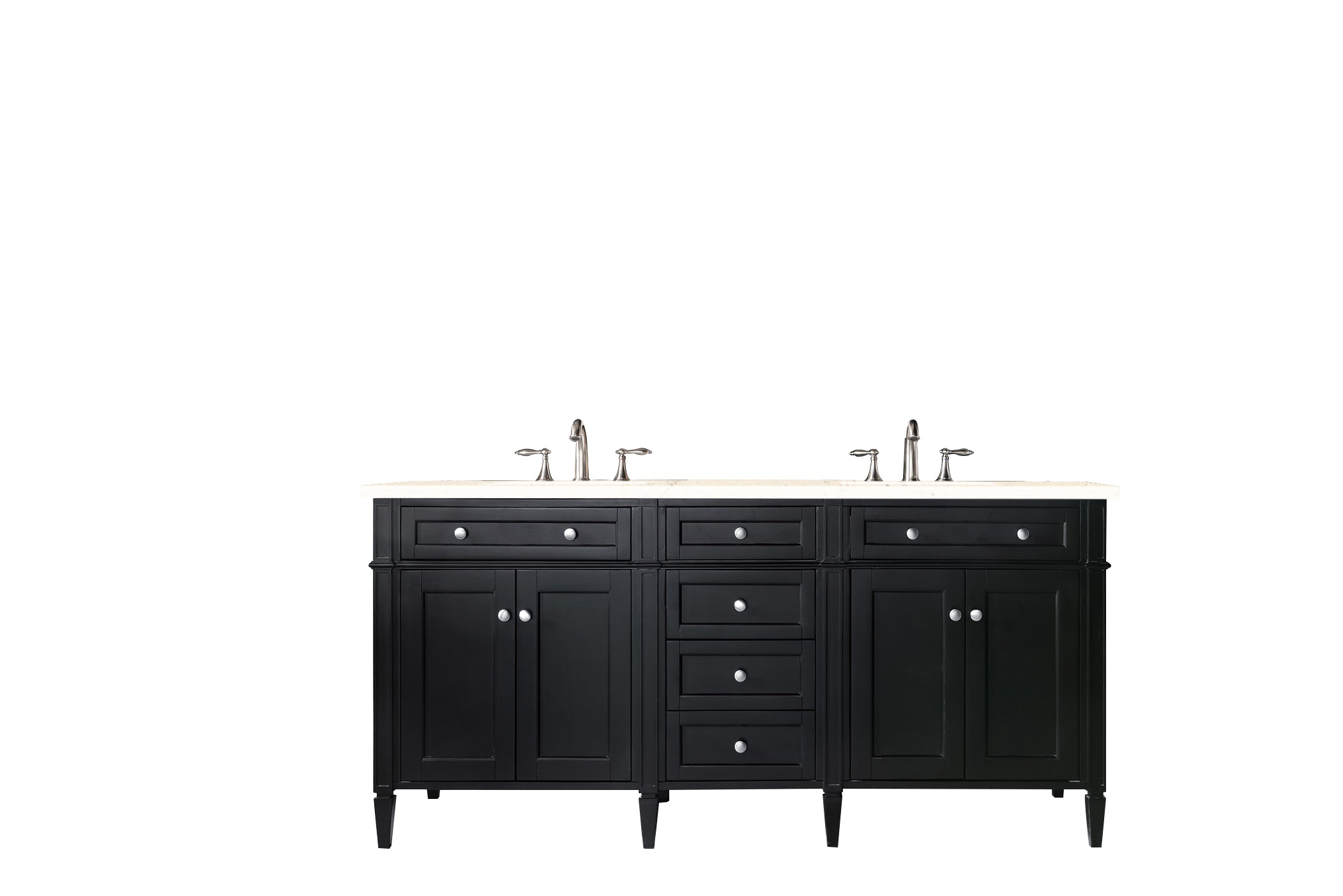 James Martin Brittany 72" Double Vanity in Black Onyx with 3cm Countertop