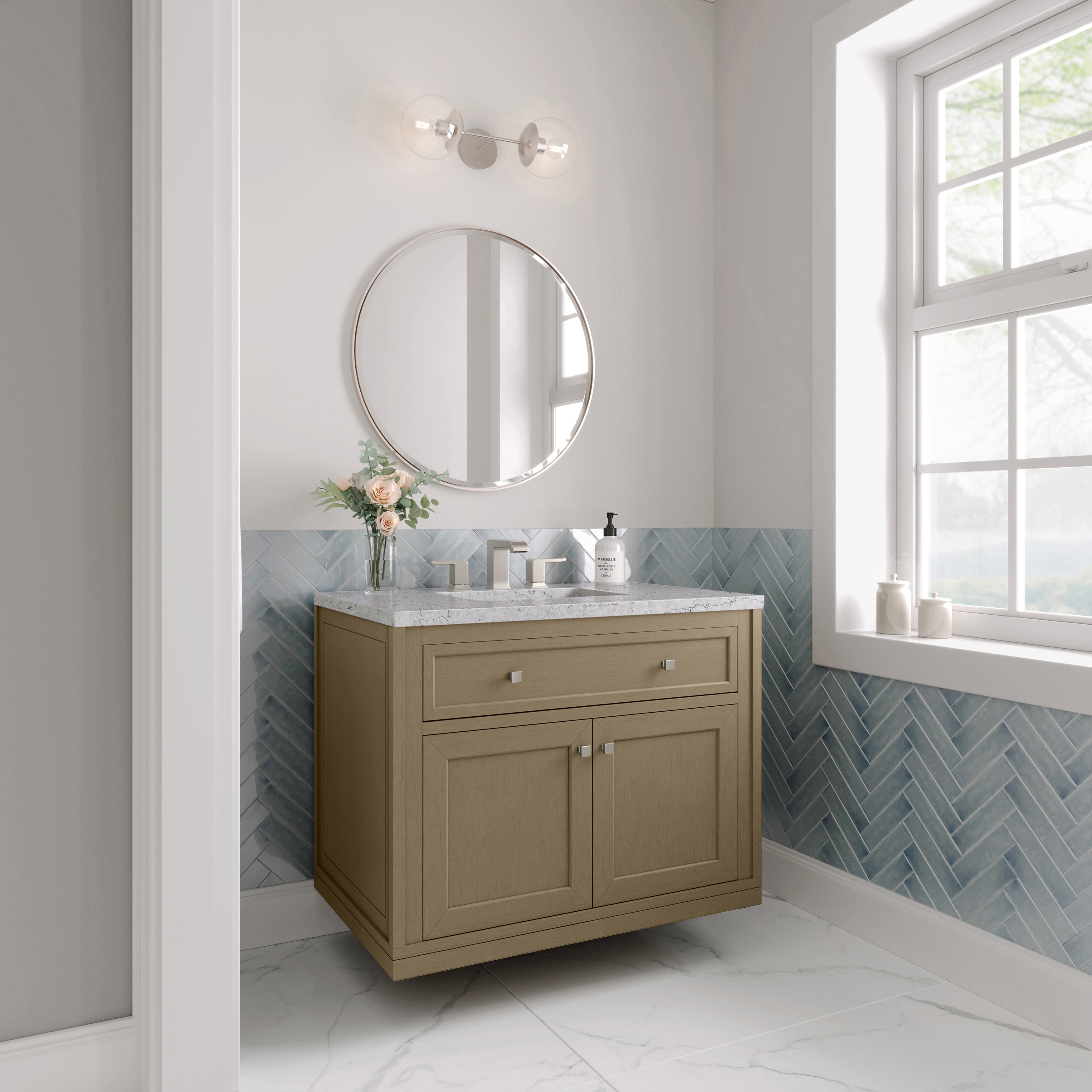 James Martin Chicago 36" Single Vanity in Walnut Whisper with 3cm Countertop