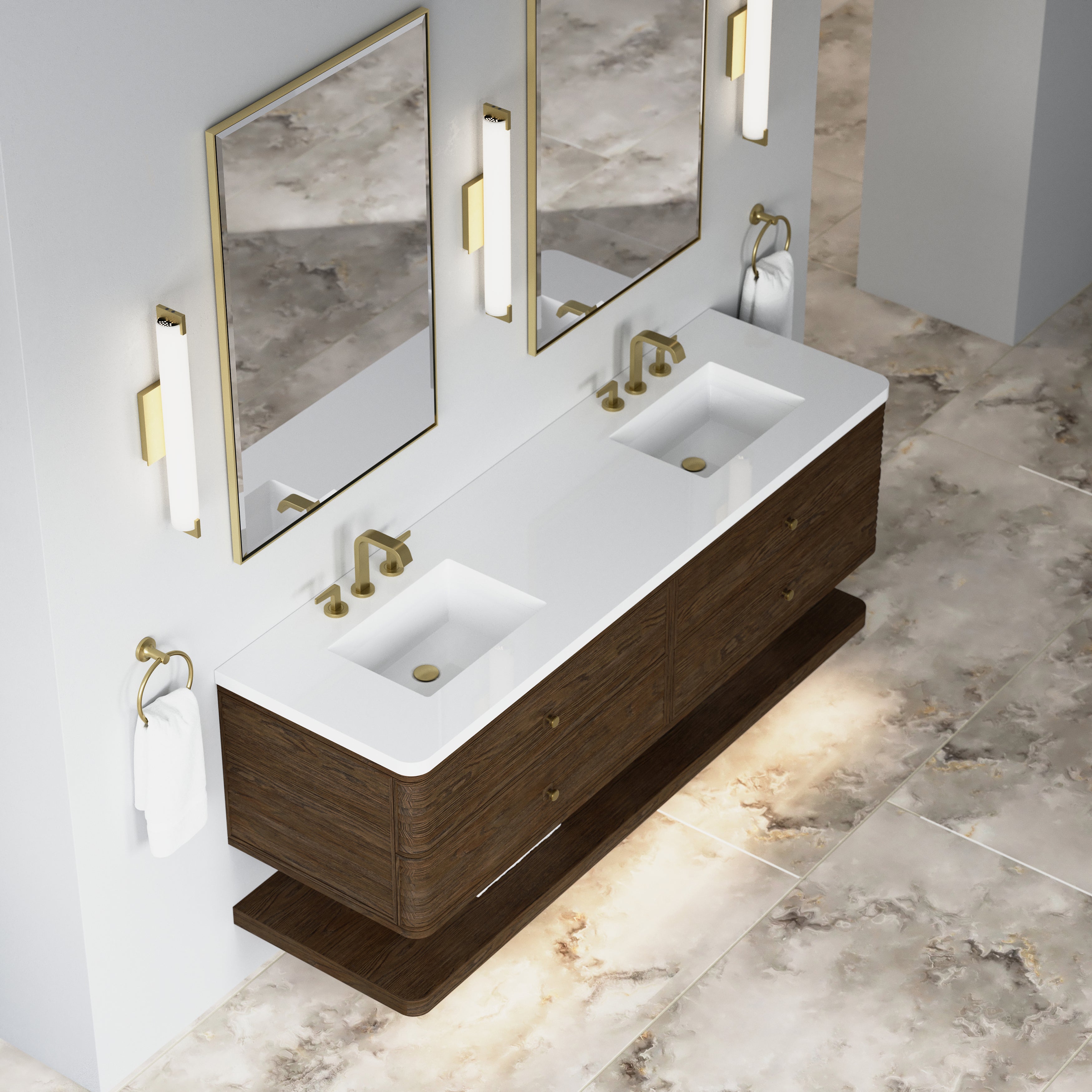 James Martin Allamari 72" Double Vanity in Sable with 3cm Countertop