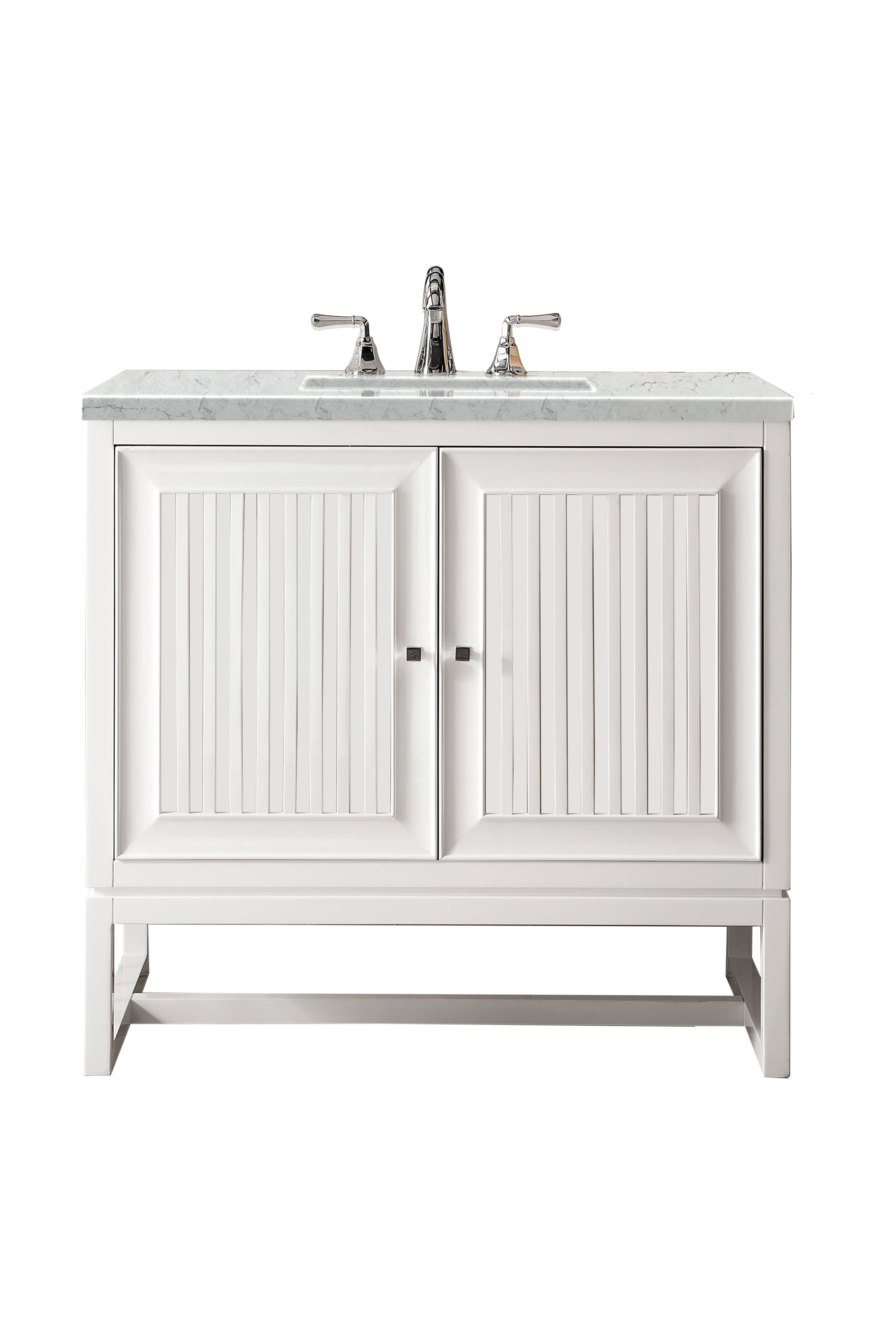 James Martin Athens 36" Single Vanity in Glossy White with 3cm Countertop