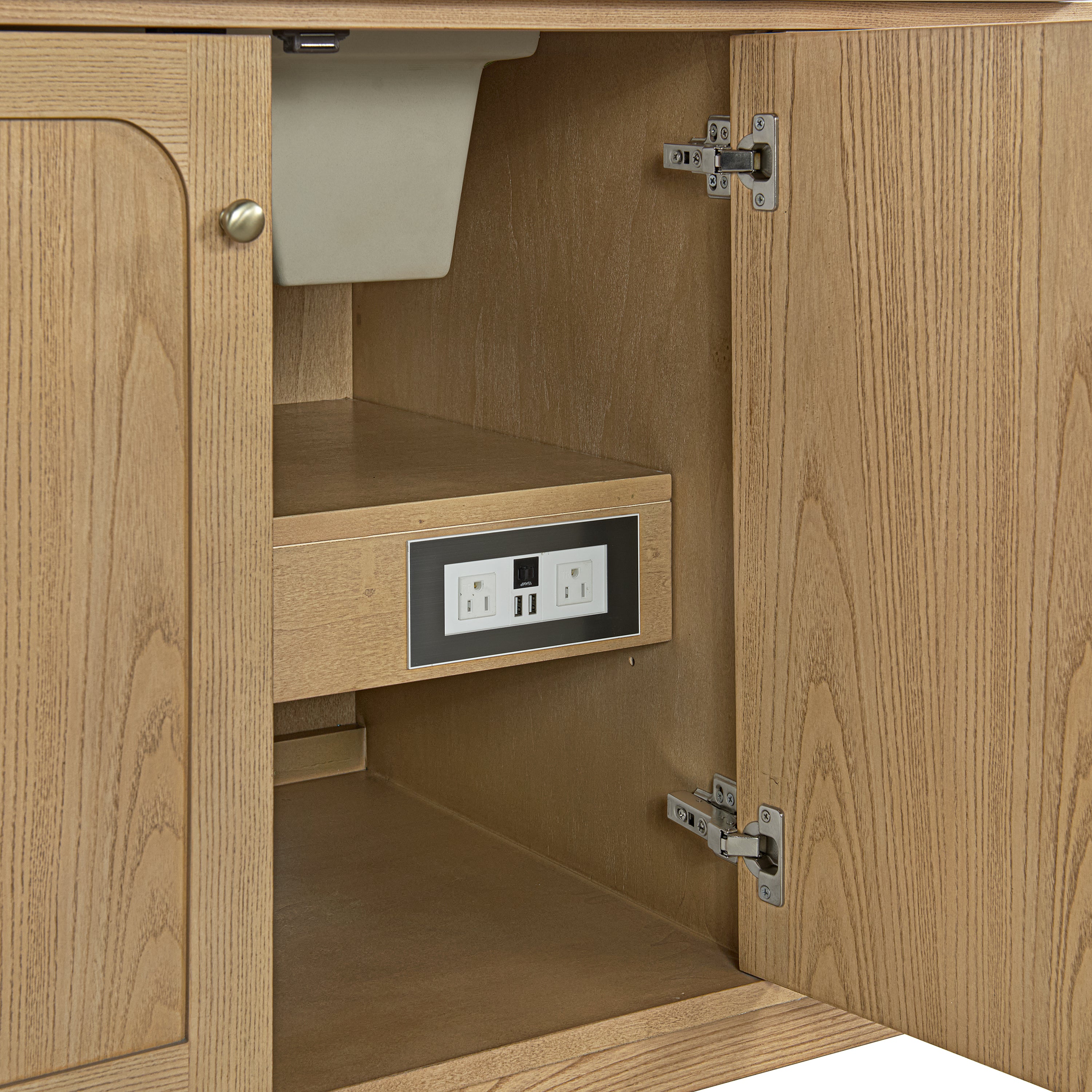 James Martin Laurent 60" Single Vanity in Light Natural Oak with 3cm Countertop