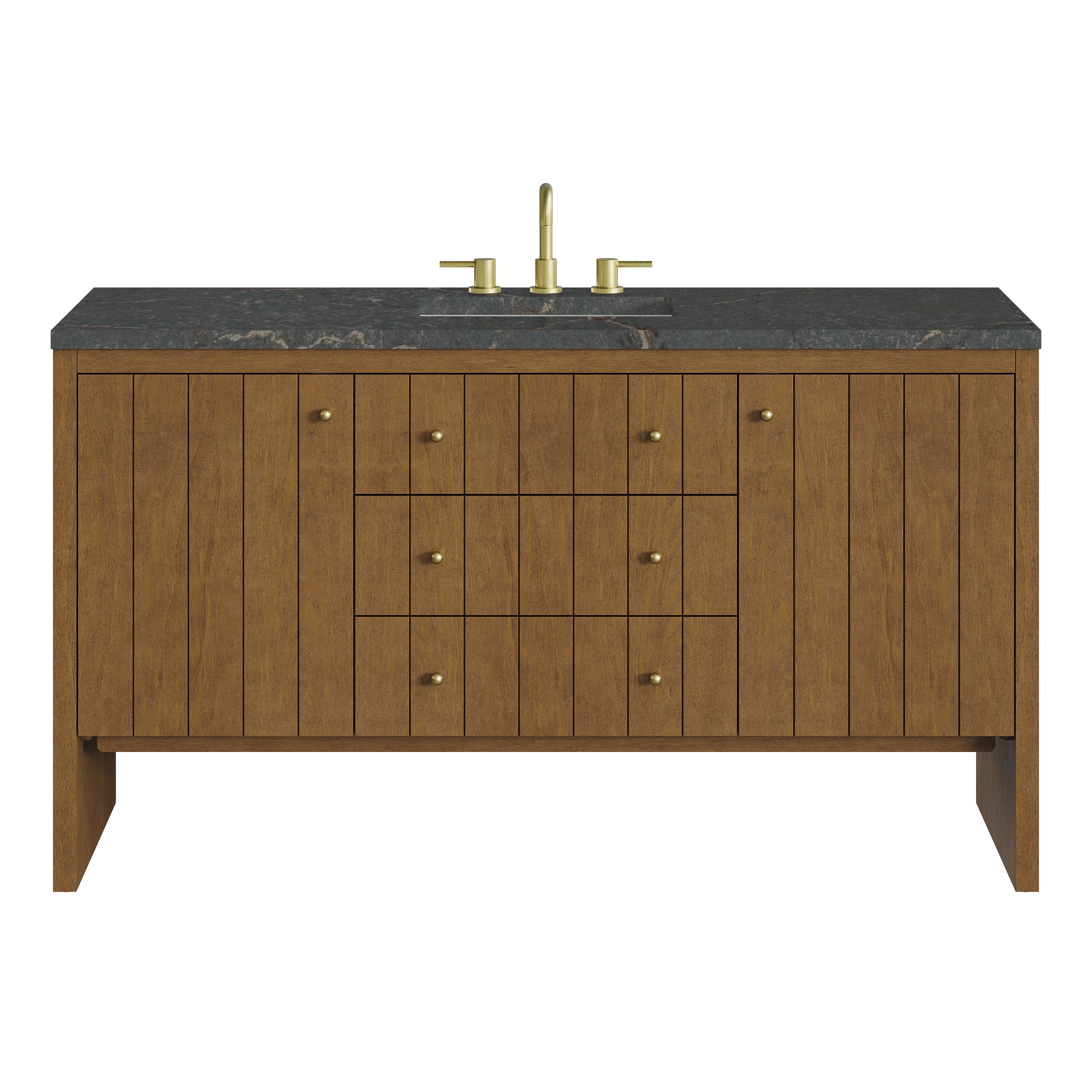 James Martin Hudson 60" Single Vanity in Honey Oak with 3cm Countertop and FreePower Wireless Charger