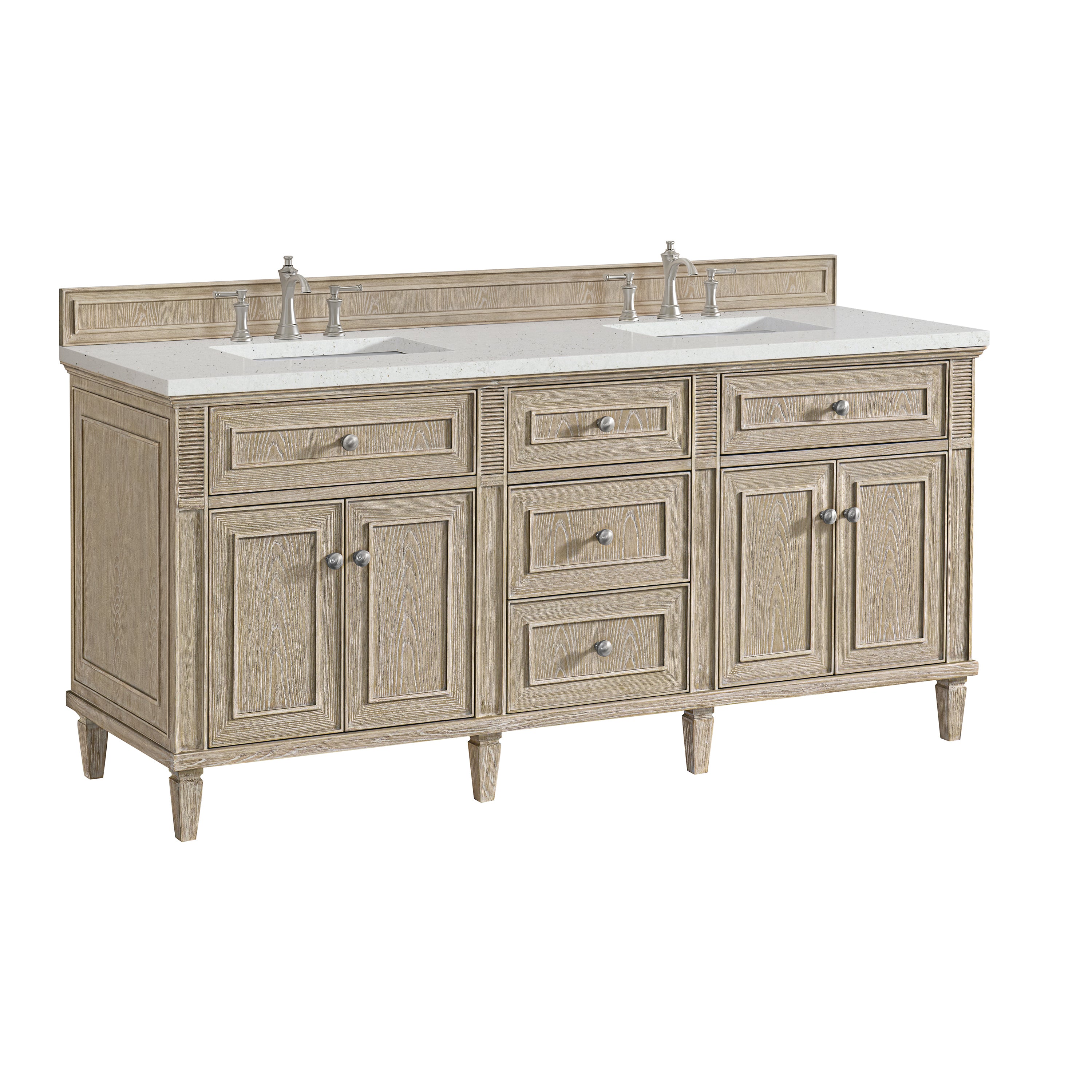 James Martin Lorelai 72" Double Vanity in Whitewashed Oak with 3cm Countertop