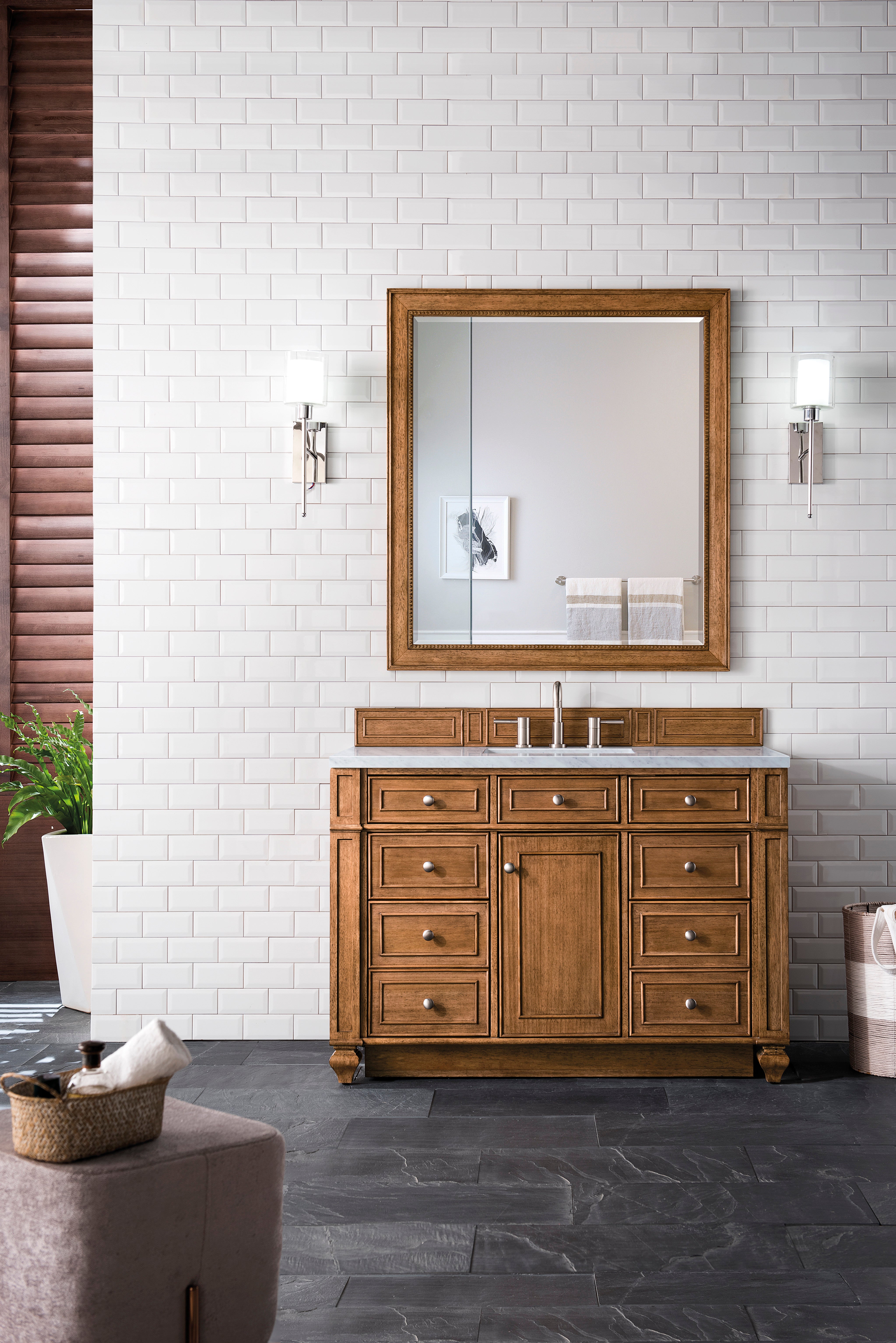 James Martin Bristol 48" Single Vanity in Saddle Brown with 3cm Countertop