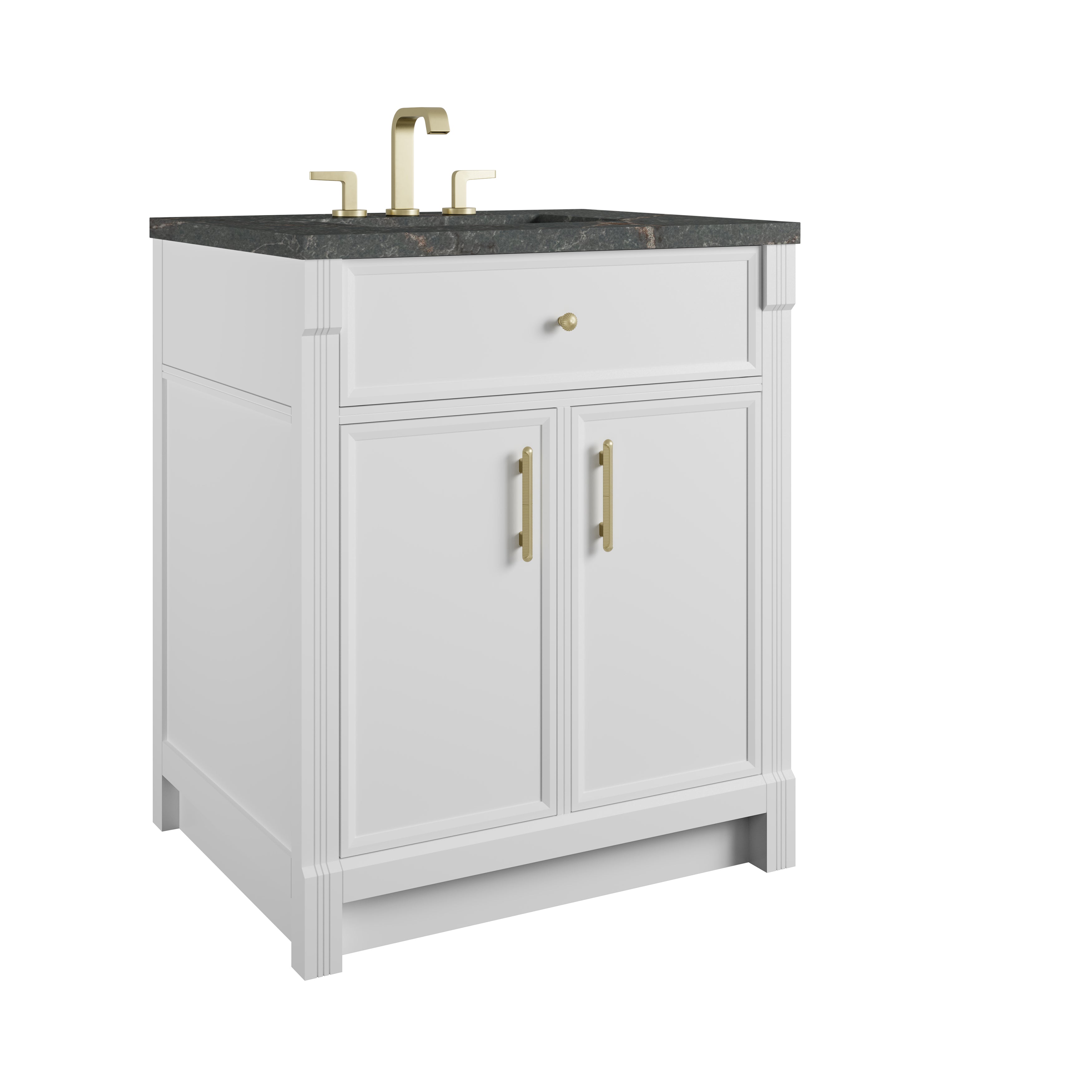 James Martin Bellshire 30" Single Vanity in Bright White with 3cm Countertop
