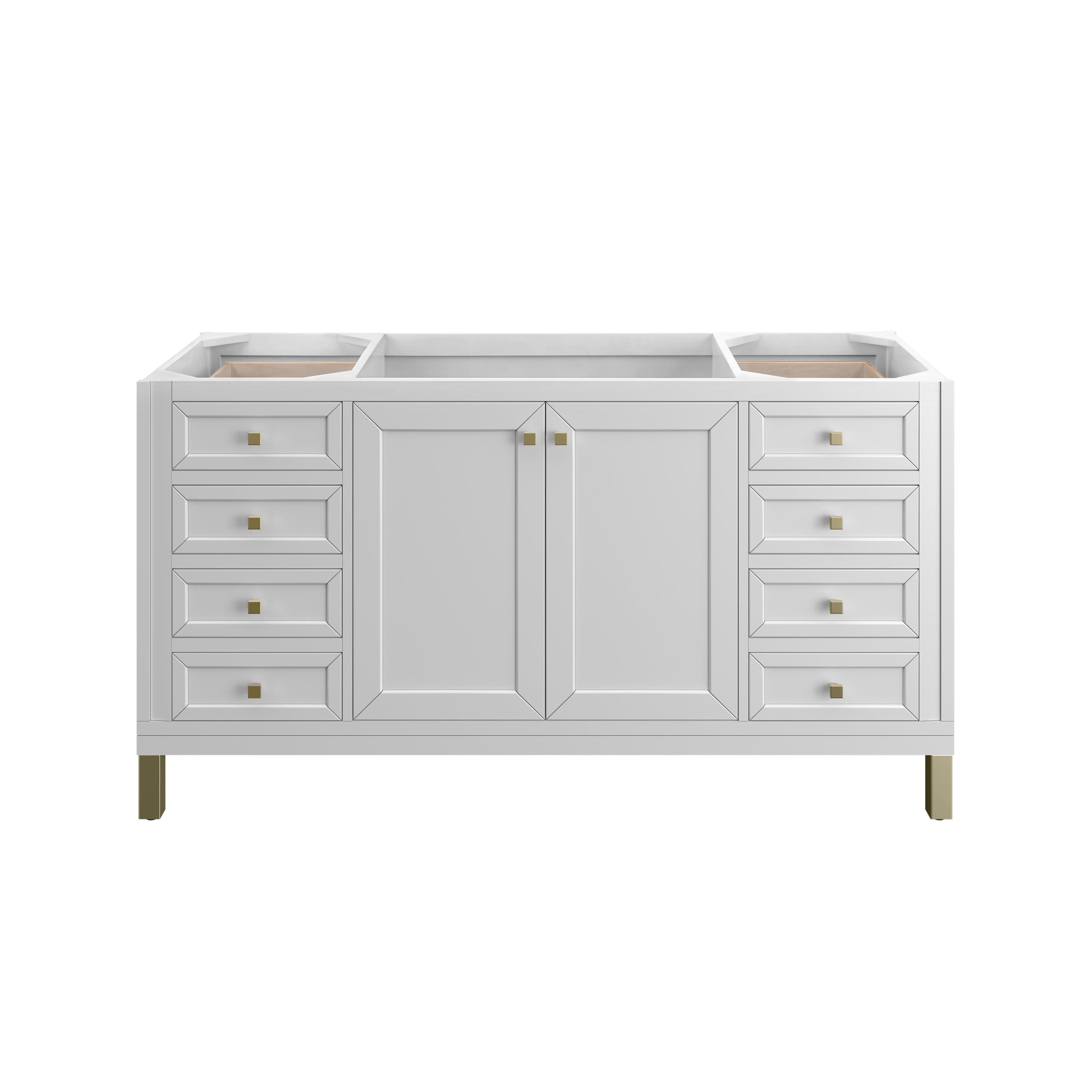 James Martin Chicago 60" Single Vanity in Glossy White with 3cm Countertop and FreePower Wireless Charger